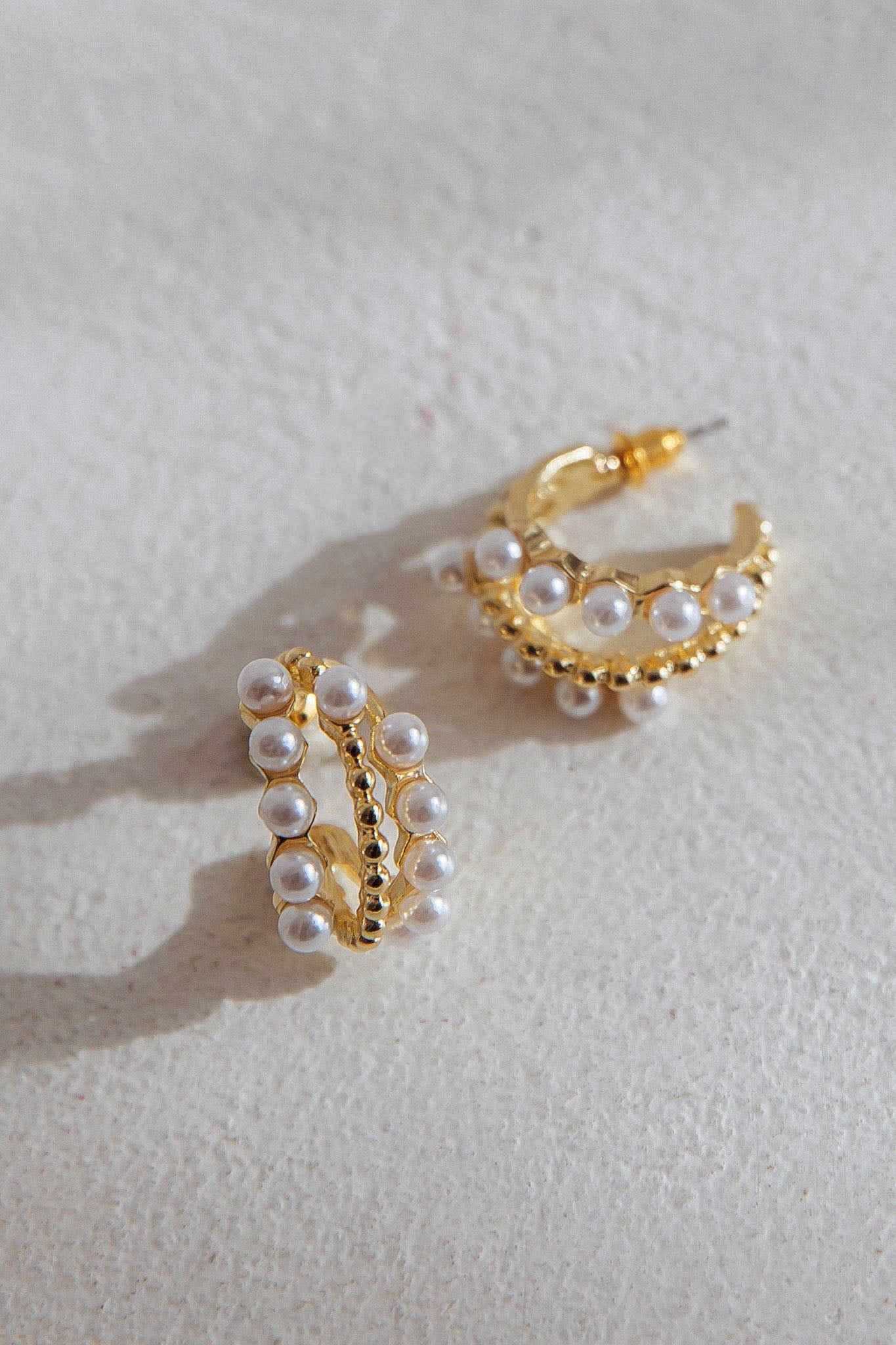 Serenity Pearl Hoop Earrings Gold by Selfie Leslie Australia