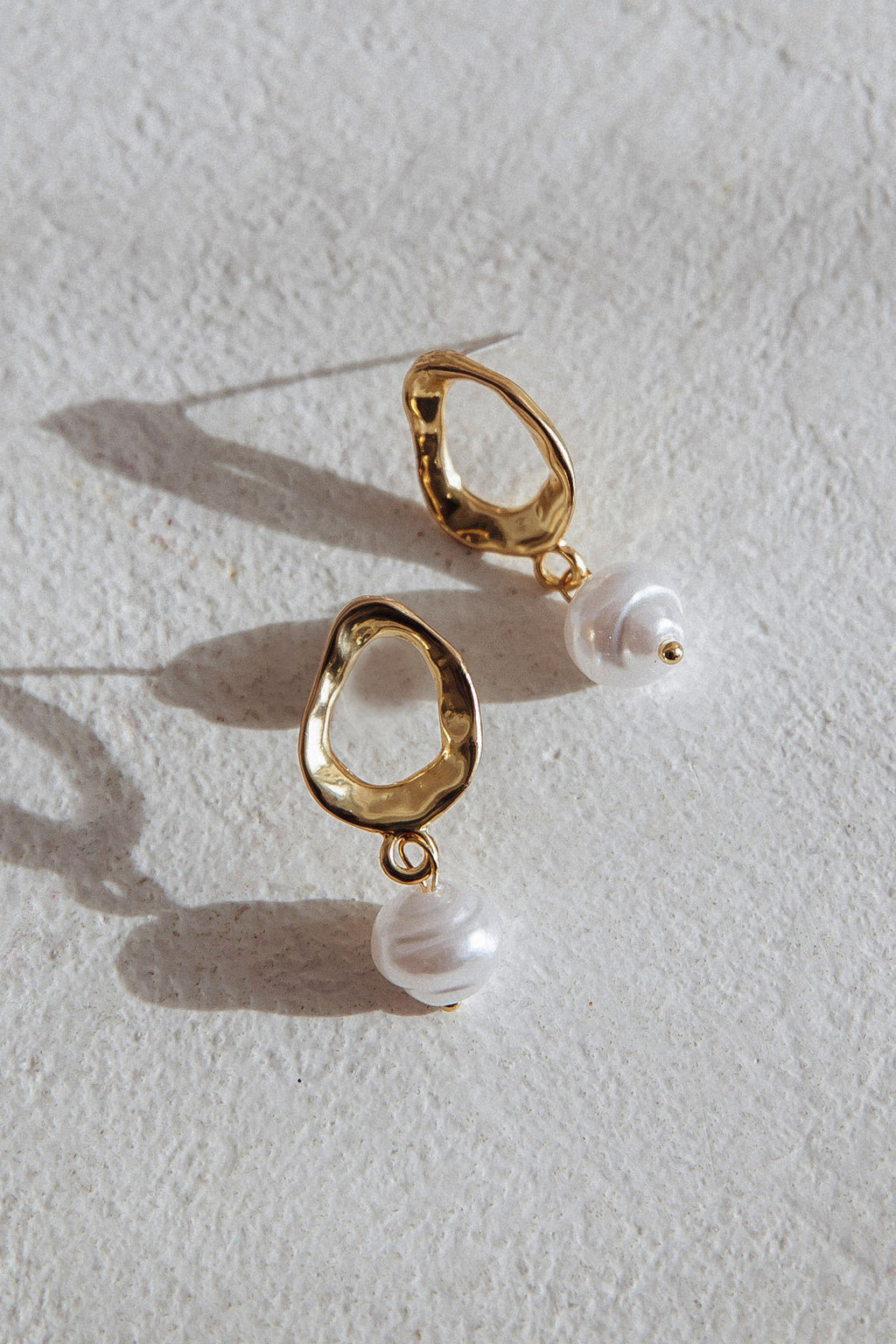 Honey Drop Pearl Earrings Gold by Selfie Leslie Australia