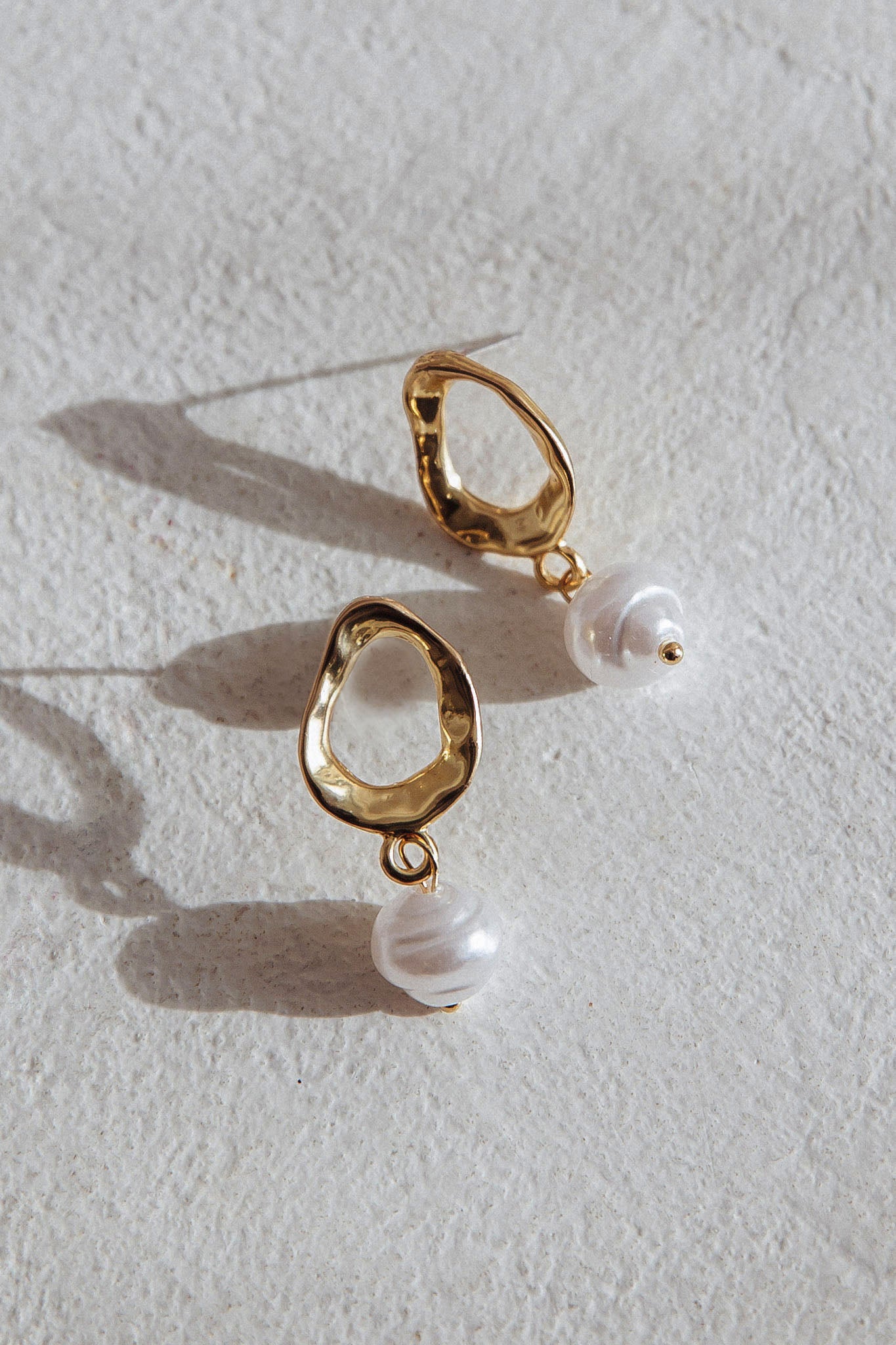 Honey Drop Pearl Earrings Gold by Selfie Leslie Australia