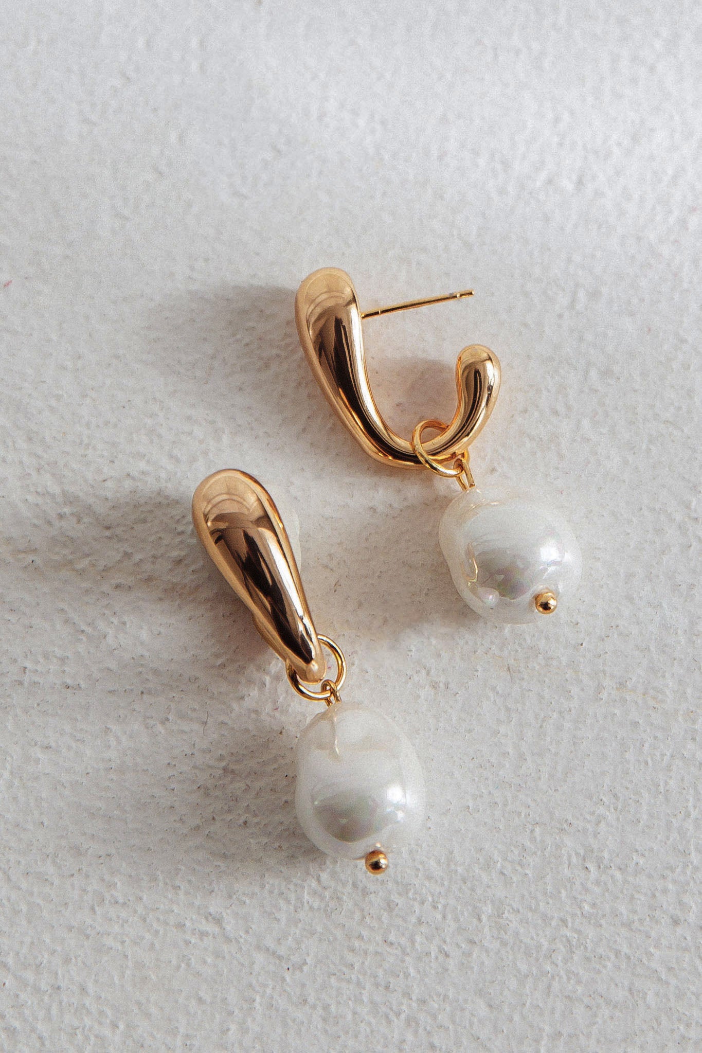Celene Drop Pearl Earrings Gold by Selfie Leslie Australia