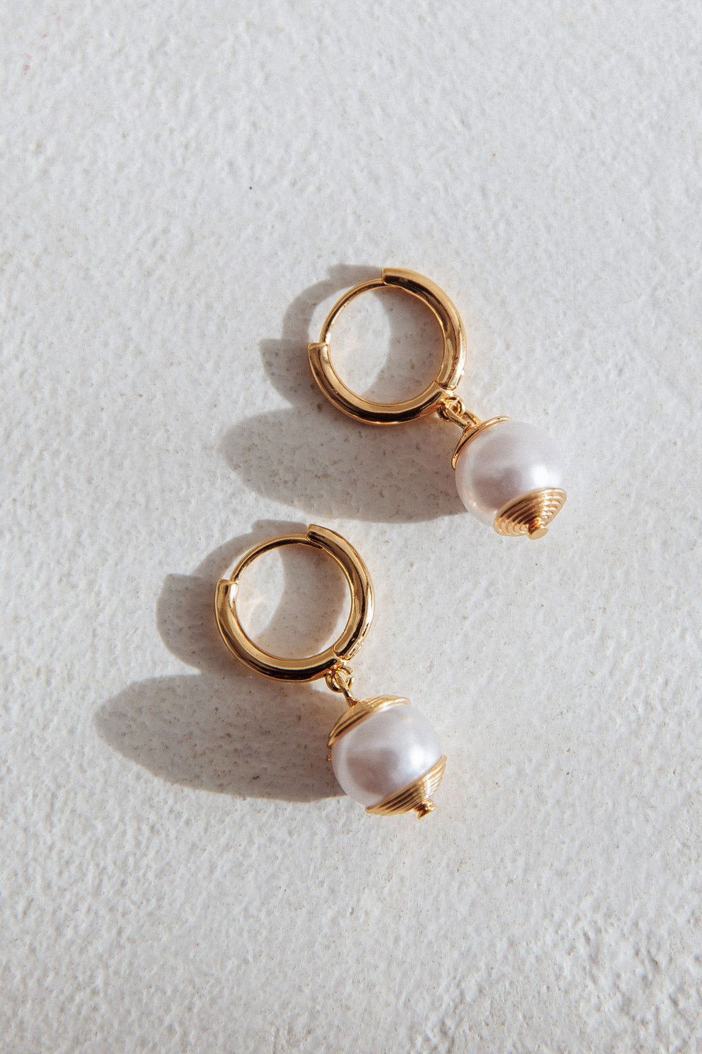 Ebony Drop Pearl Earrings Gold by Selfie Leslie Australia