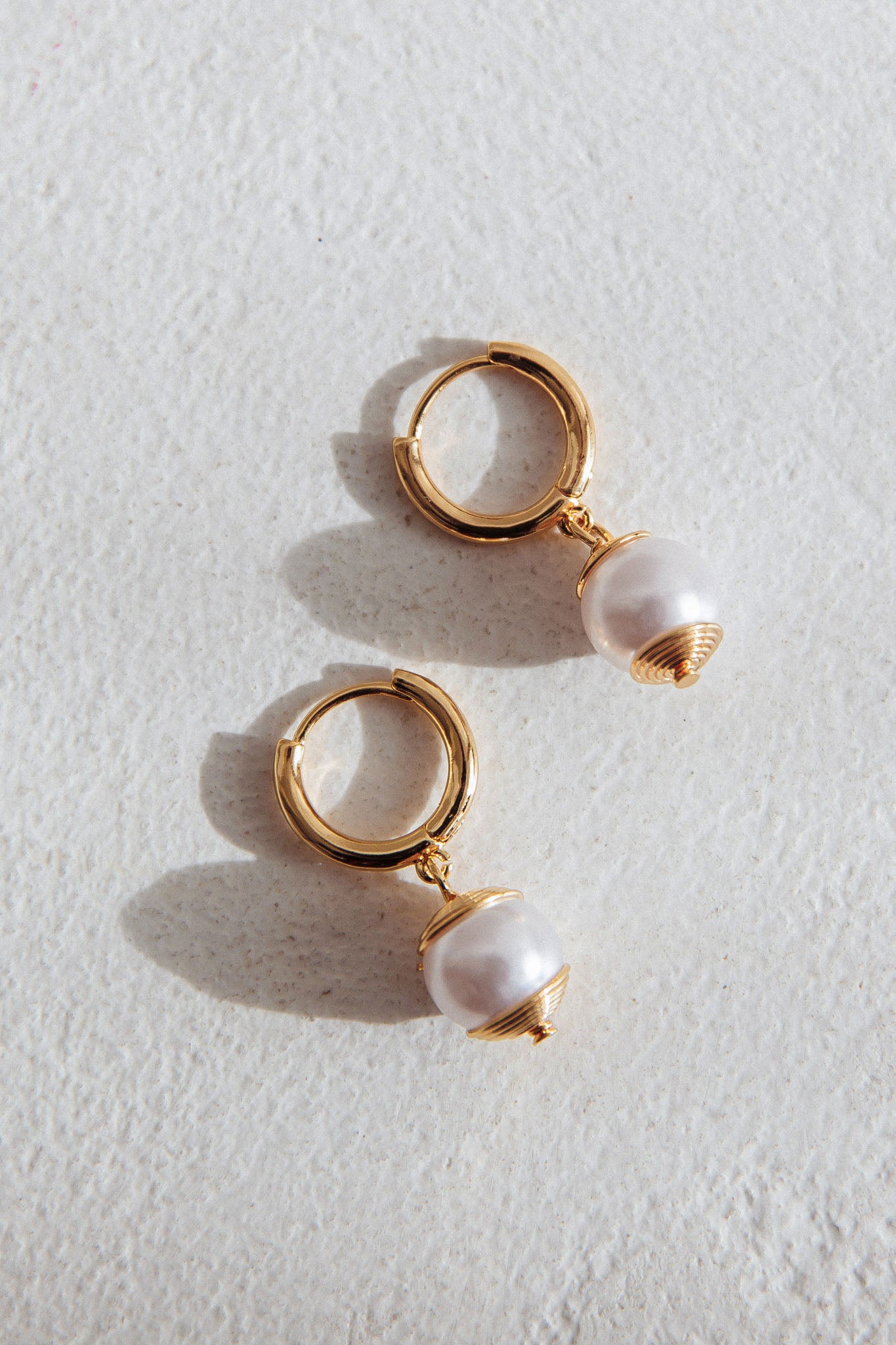 Ebony Drop Pearl Earrings Gold by Selfie Leslie Australia