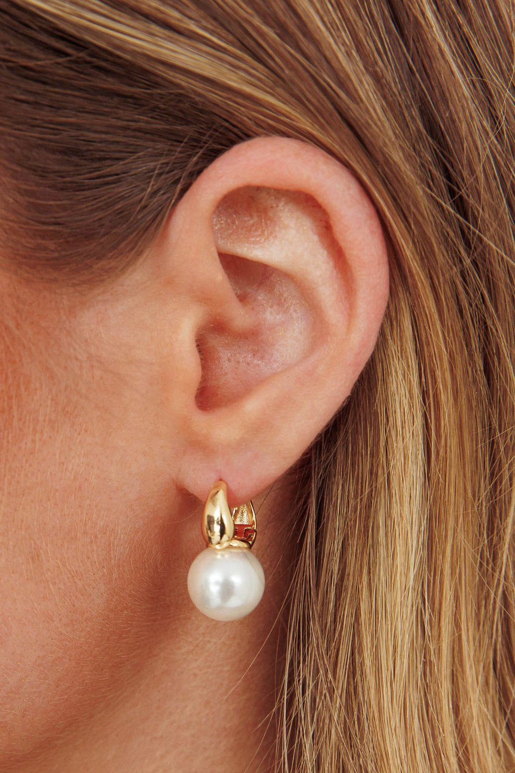 Taj Drop Pearl Earrings Gold by Selfie Leslie Australia