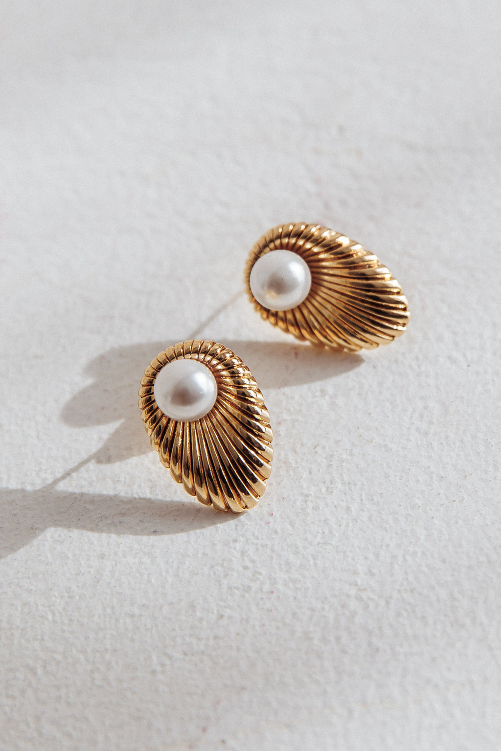 Anika Stud Pearl Earrings Gold by Selfie Leslie Australia