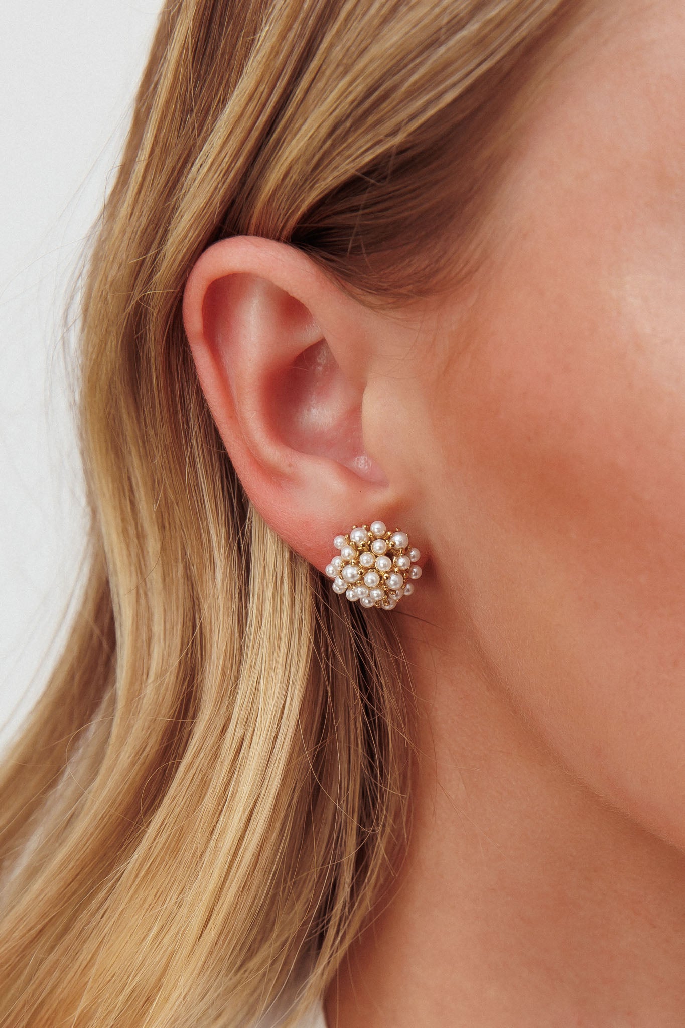 Champagne Toast Pearl Earrings Gold by Selfie Leslie Australia