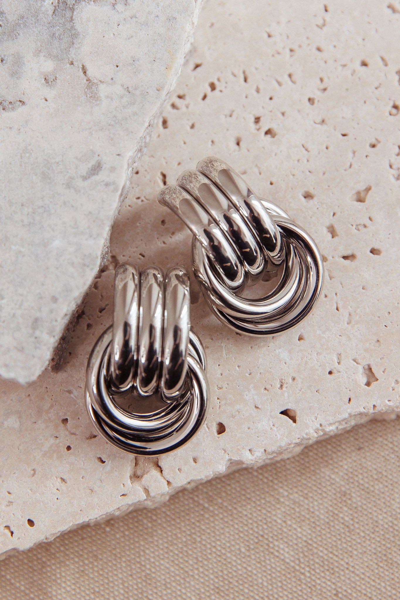 Georgina Loop Earrings Dark Silver by Selfie Leslie Australia