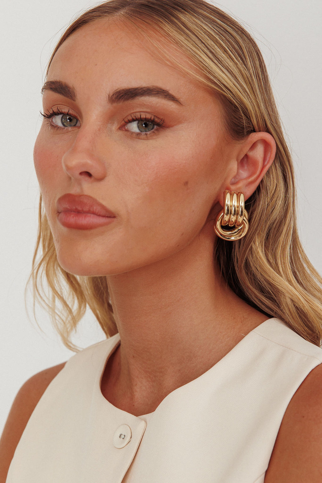 Georgina Loop Earrings Gold by Selfie Leslie Australia