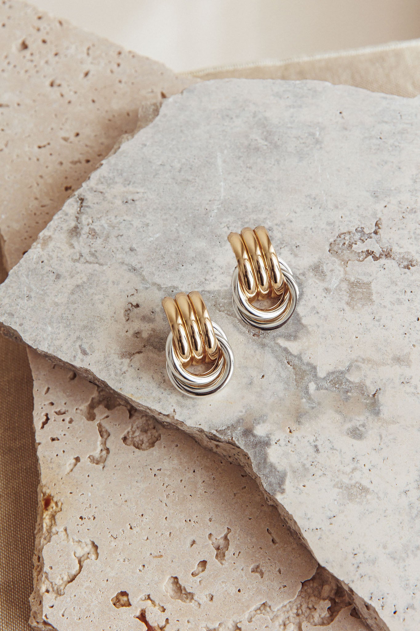 Georgina Two Tone Loop Earrings Mix by Selfie Leslie Australia