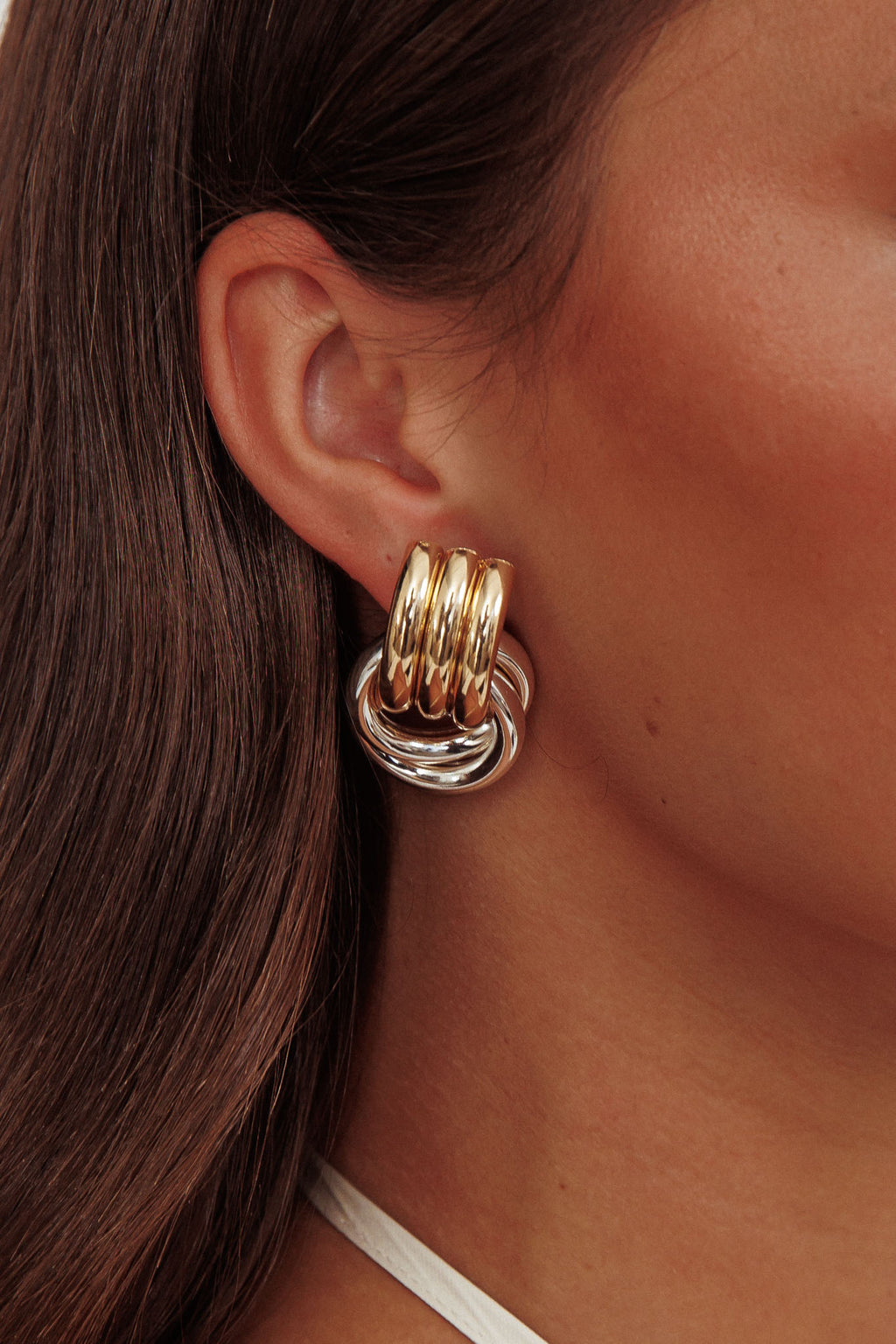 Georgina Two Tone Loop Earrings Mix by Selfie Leslie Australia