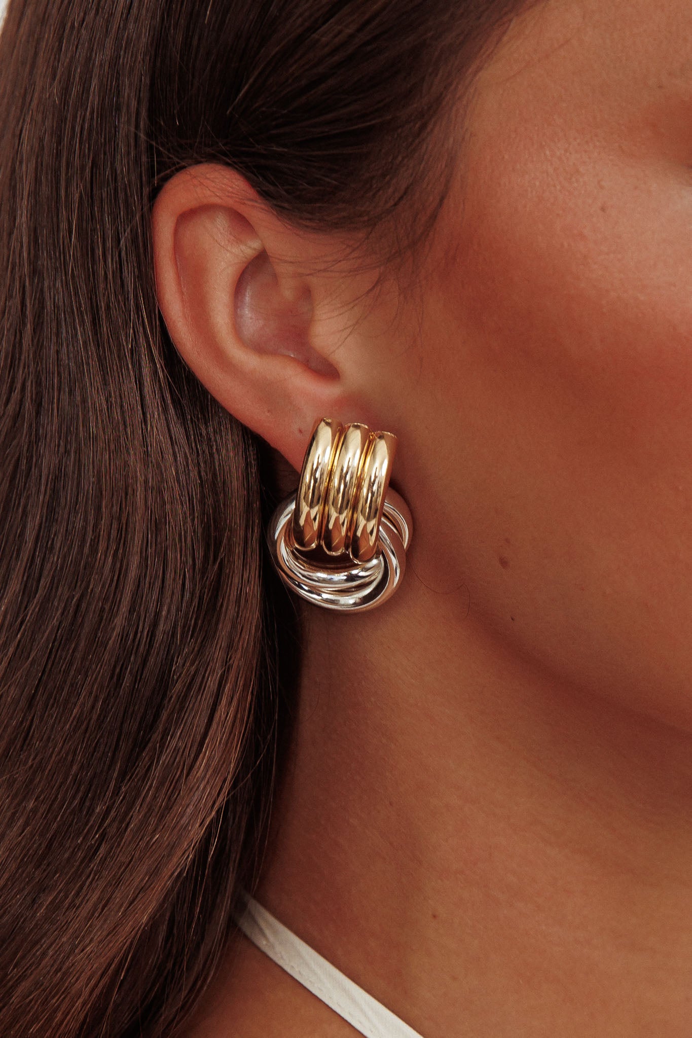 Georgina Two Tone Loop Earrings Mix by Selfie Leslie Australia