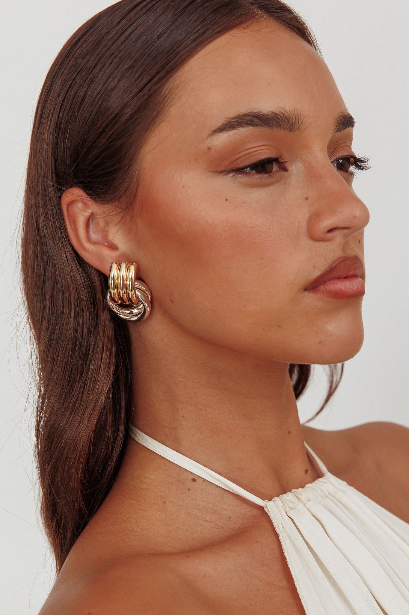 Georgina Two Tone Loop Earrings Mix by Selfie Leslie Australia