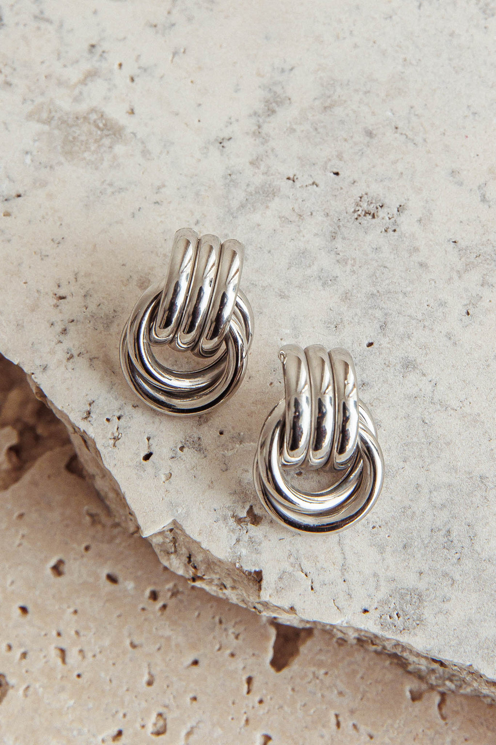 Shiloh Loop Earrings Dark Silver by Selfie Leslie Australia