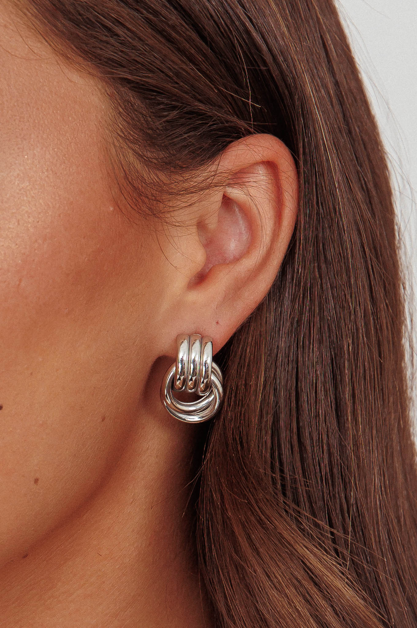 Shiloh Loop Earrings Dark Silver by Selfie Leslie Australia
