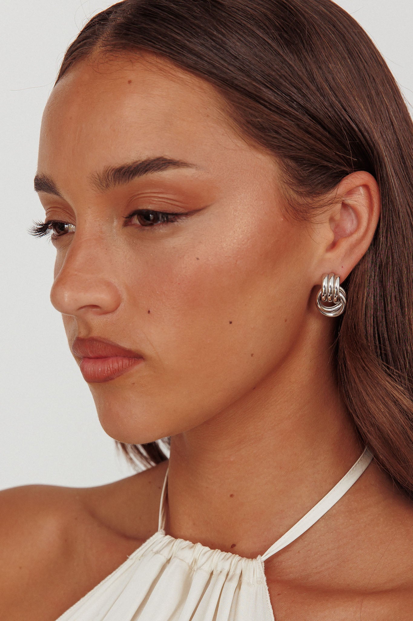 Shiloh Loop Earrings Dark Silver by Selfie Leslie Australia