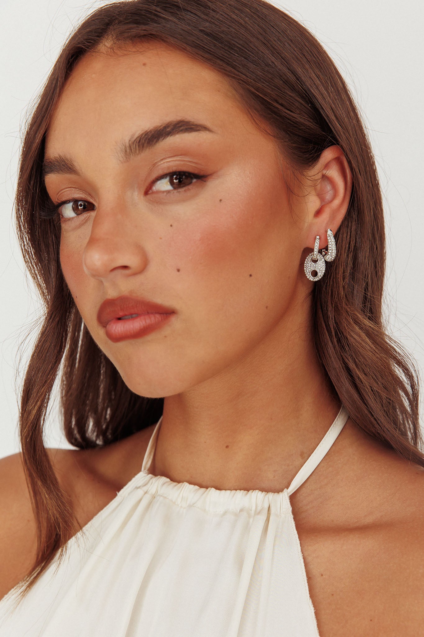Tristan Earrings Set Silver Diamante by Selfie Leslie Australia