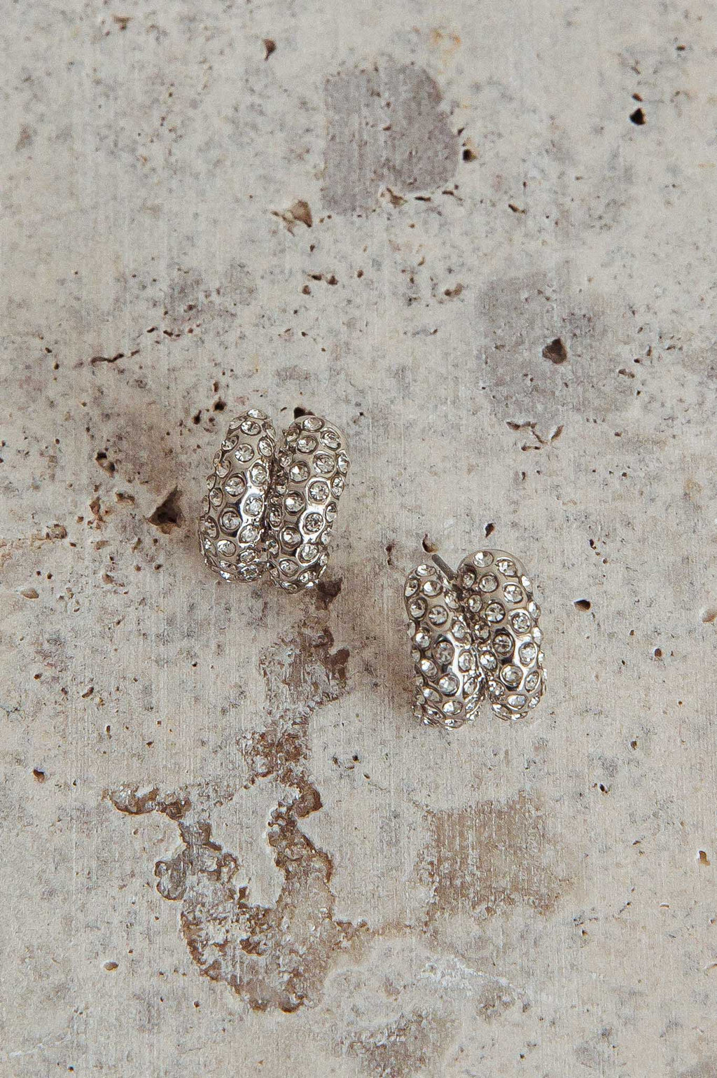 Eliza Pave Earrings Silver Diamante by Selfie Leslie Australia