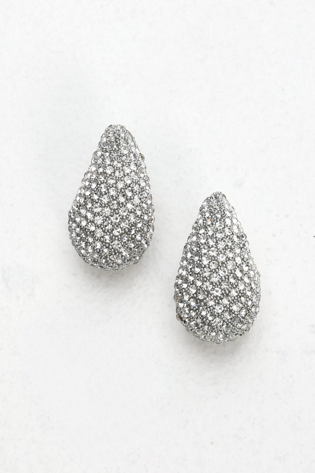 Nebula Pave Teardrop Earrings Silver Diamante by Selfie Leslie Australia