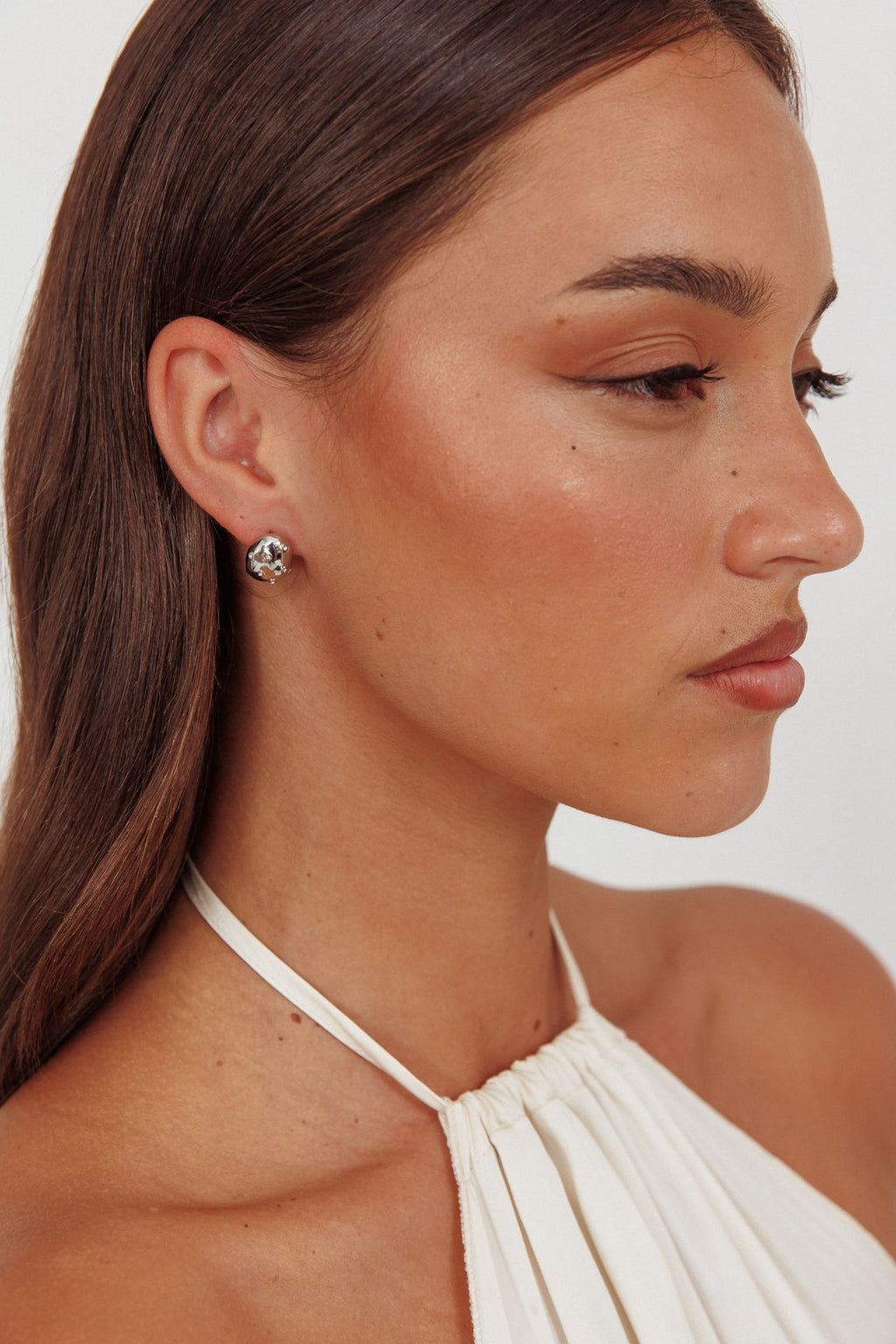 Billie Diamante Pebble Earrings Dark Silver by Selfie Leslie Australia