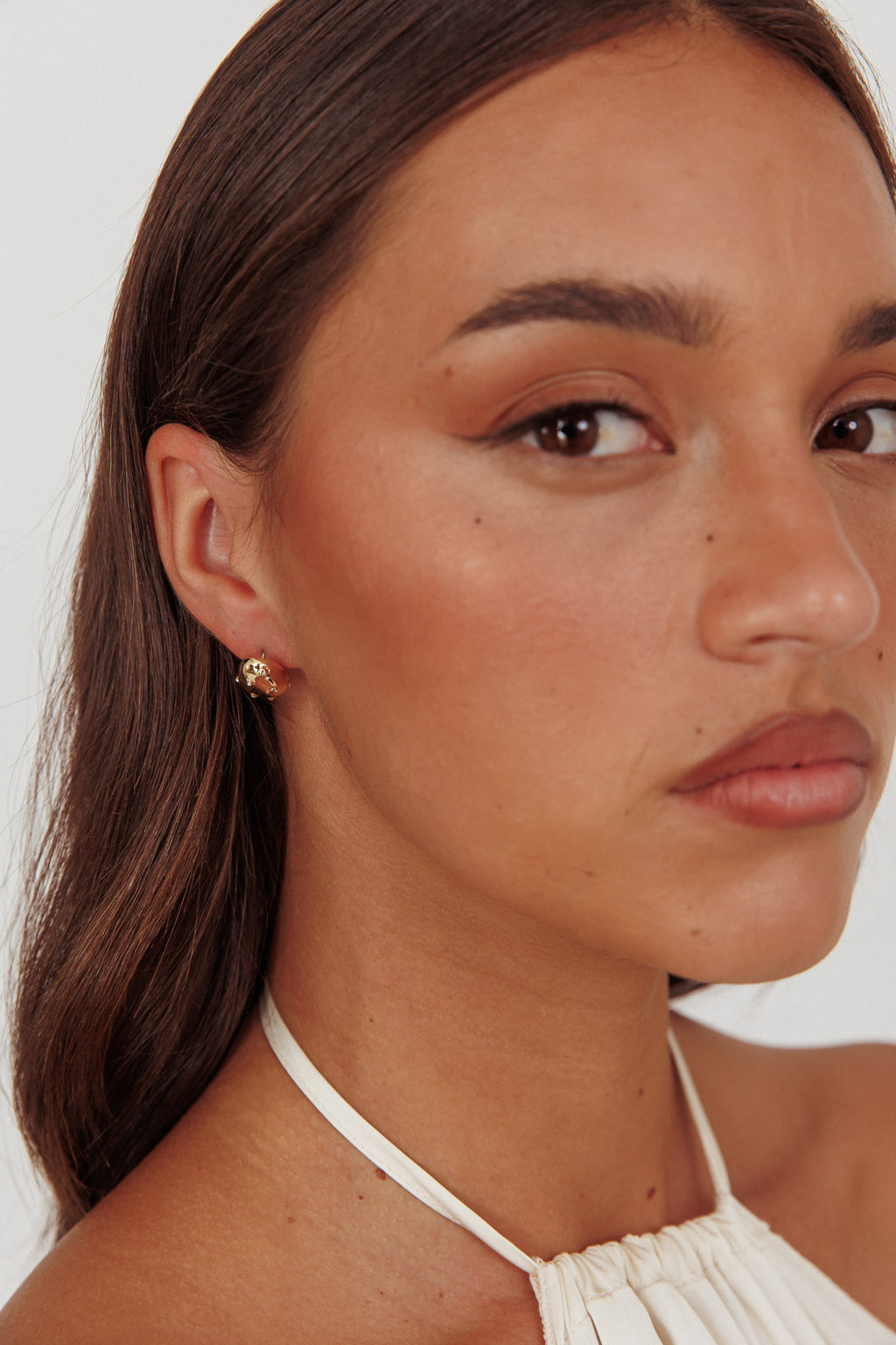 Billie Diamante Pebble Earrings Gold by Selfie Leslie Australia