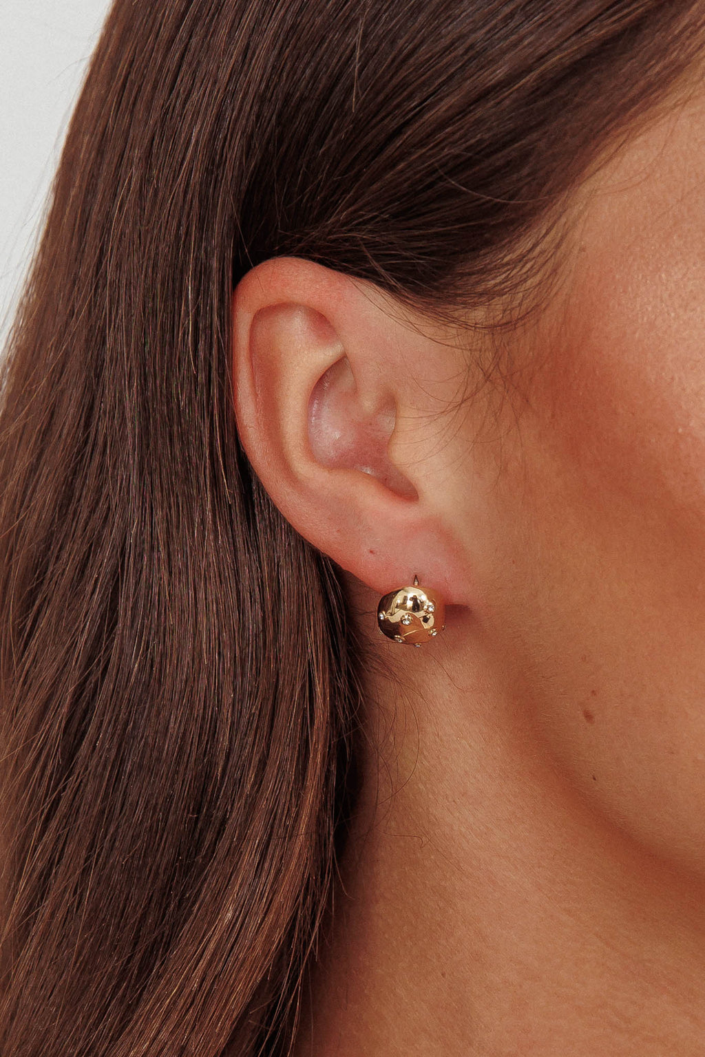 Billie Diamante Pebble Earrings Gold by Selfie Leslie Australia