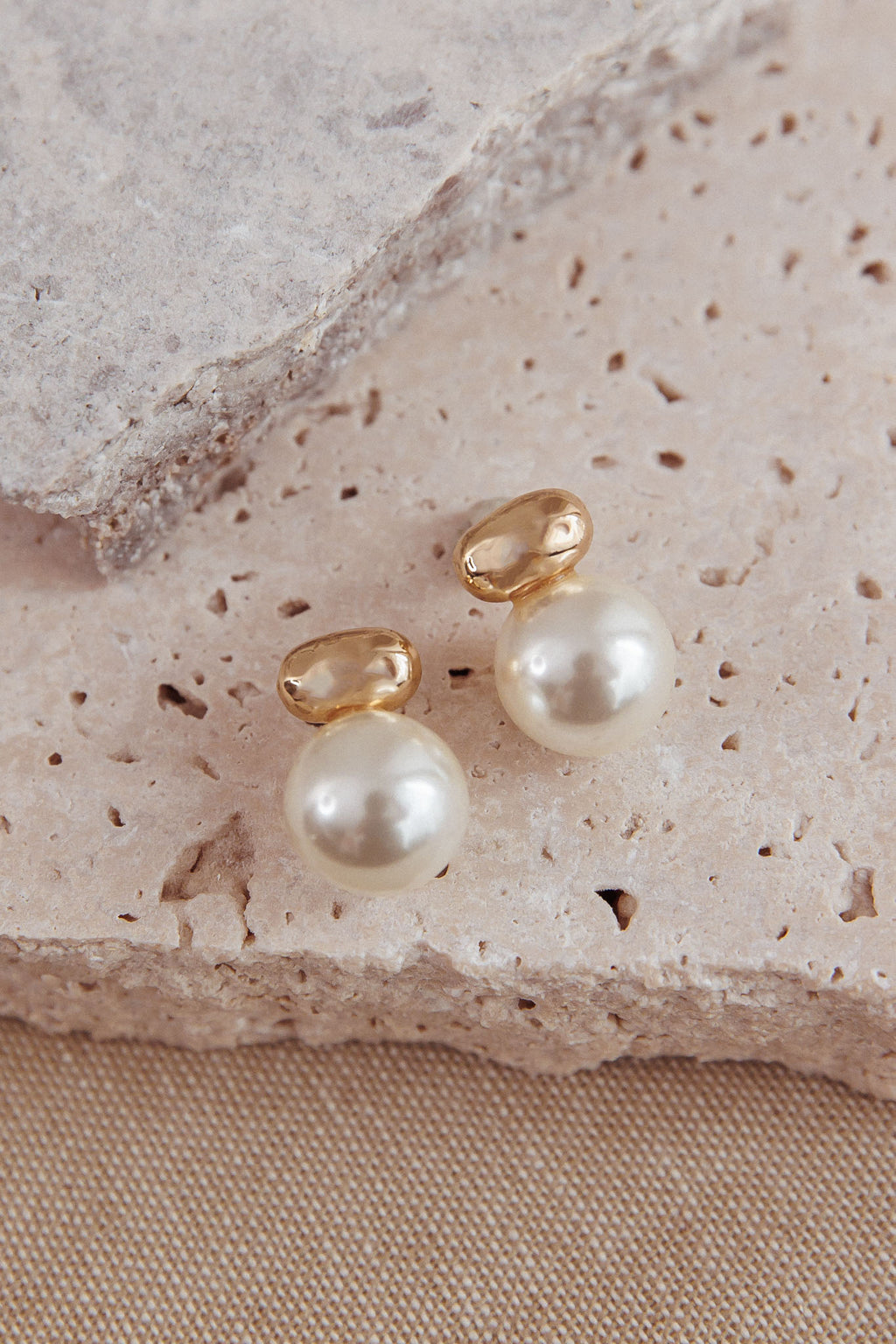 Lulu Pearl Accent Studs Gold/Pearl by Selfie Leslie Australia
