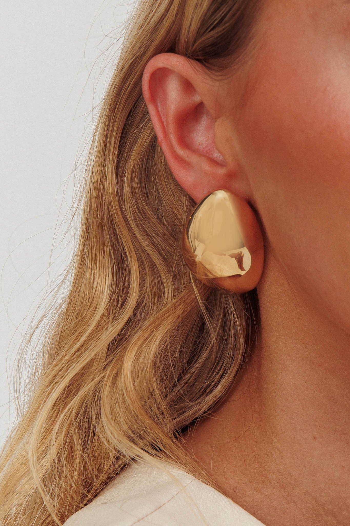 Sassie Irregular Pebble Earrings Gold by Selfie Leslie Australia