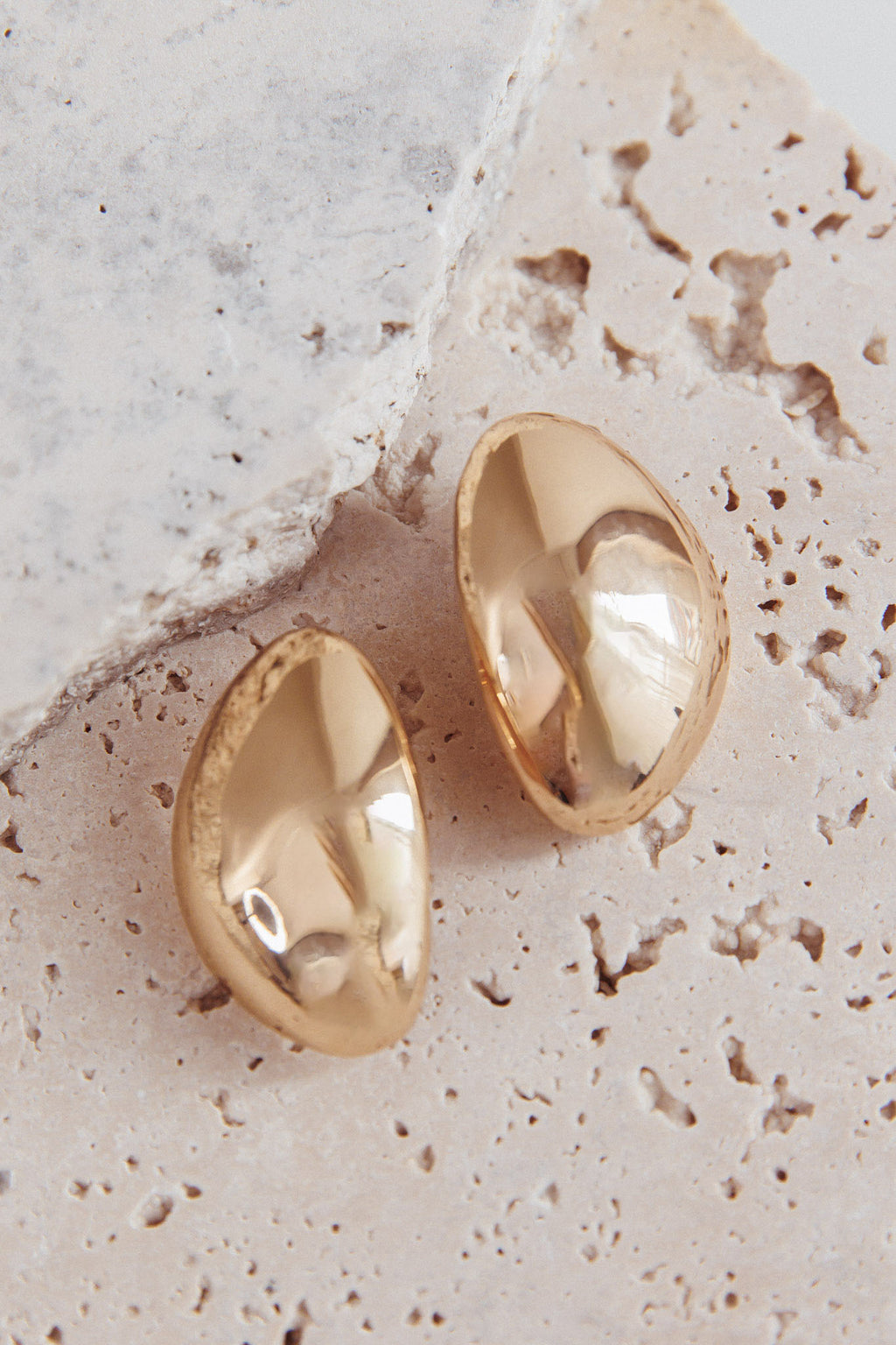 Sassie Irregular Pebble Earrings Gold by Selfie Leslie Australia
