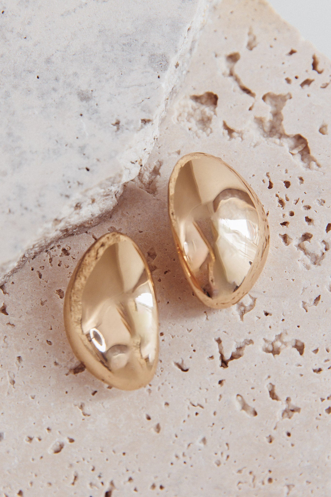 Sassie Irregular Pebble Earrings Gold by Selfie Leslie Australia