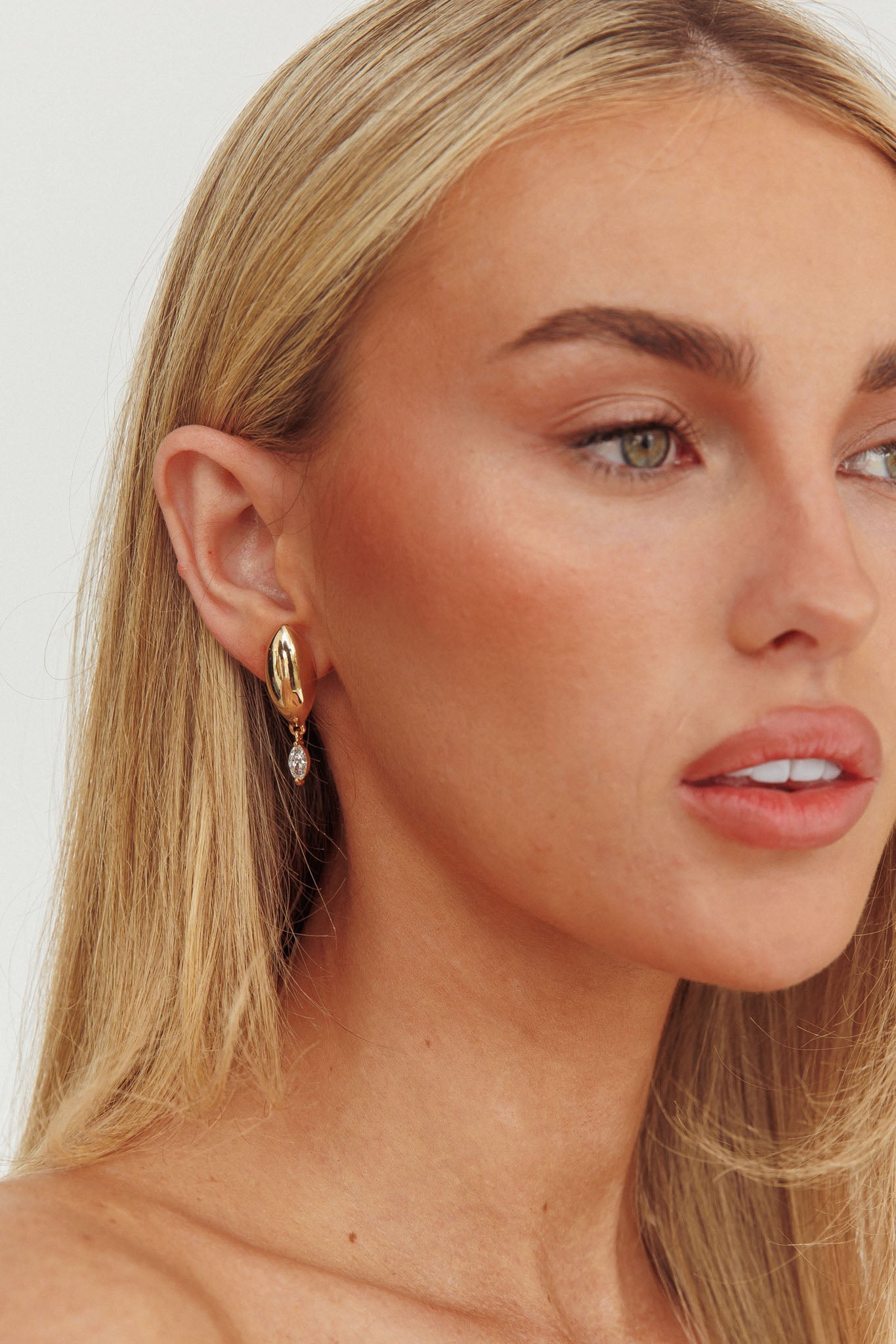 Tamieka Marquise Droplet Earrings Gold/Diamante by Selfie Leslie Australia