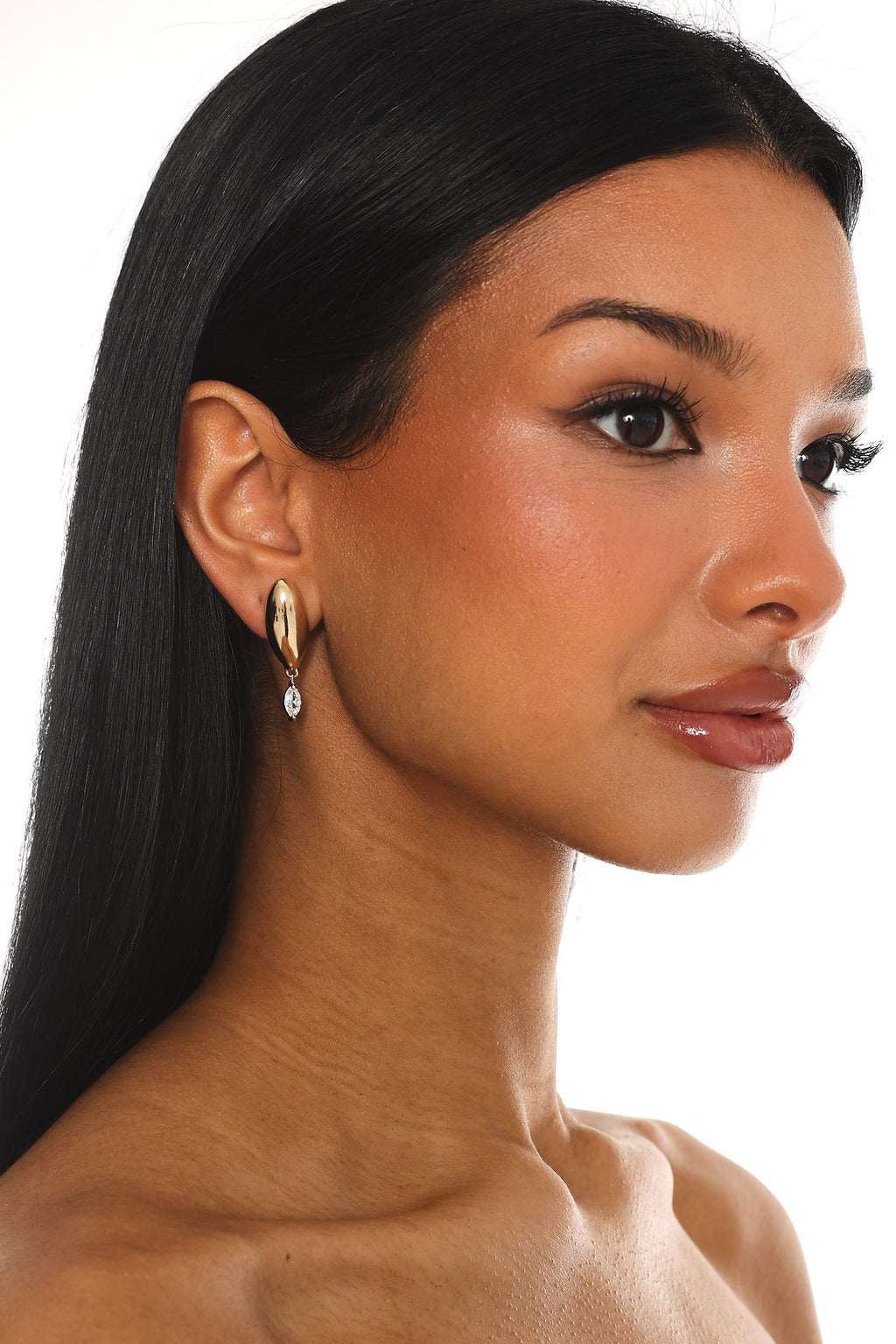 Tamieka Marquise Droplet Earrings Gold/Diamante by Selfie Leslie Australia