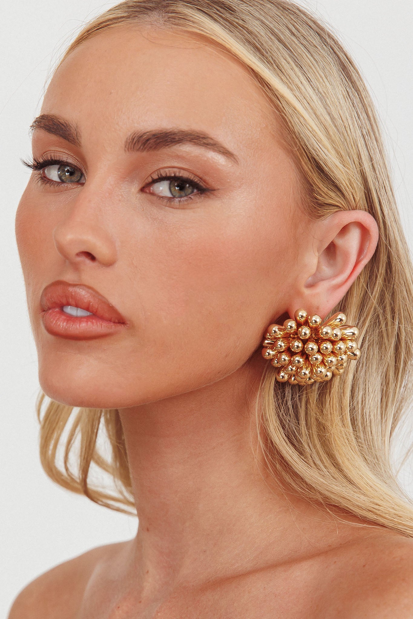 Billy Firework Cluster Earrings Gold by Selfie Leslie Australia