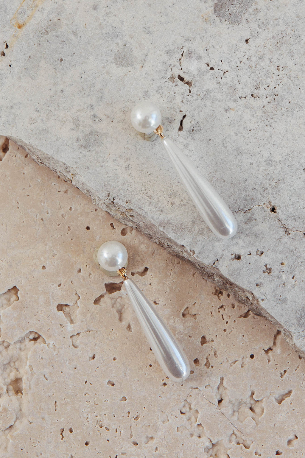Anndrea Teardrop Earrings Pearl by Selfie Leslie Australia