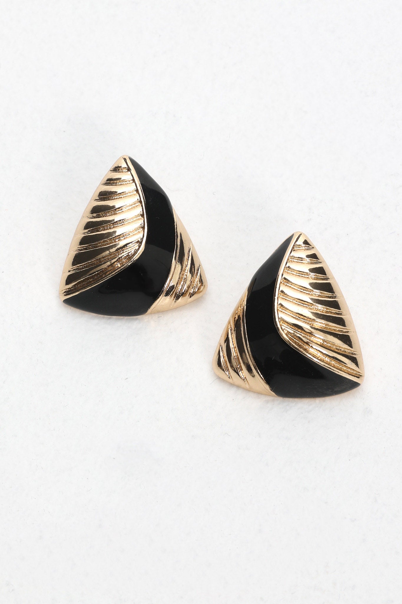 Beverly Triangle Earrings Gold/Black by Selfie Leslie Australia