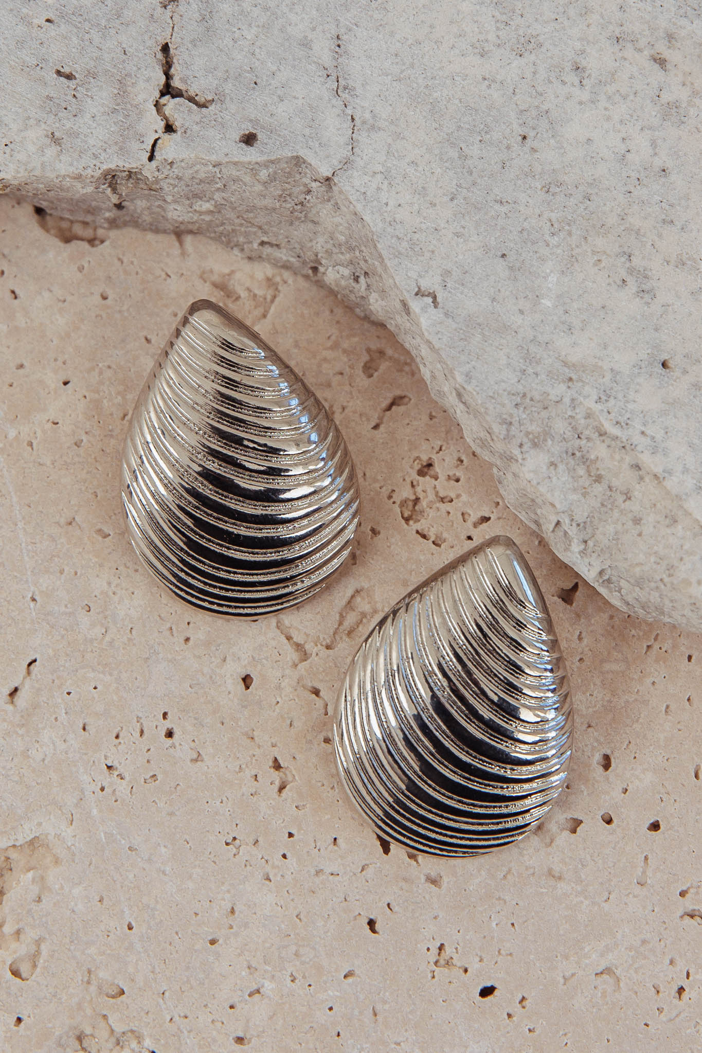 Jacinta Shell Earrings Dark Silver by Selfie Leslie Australia