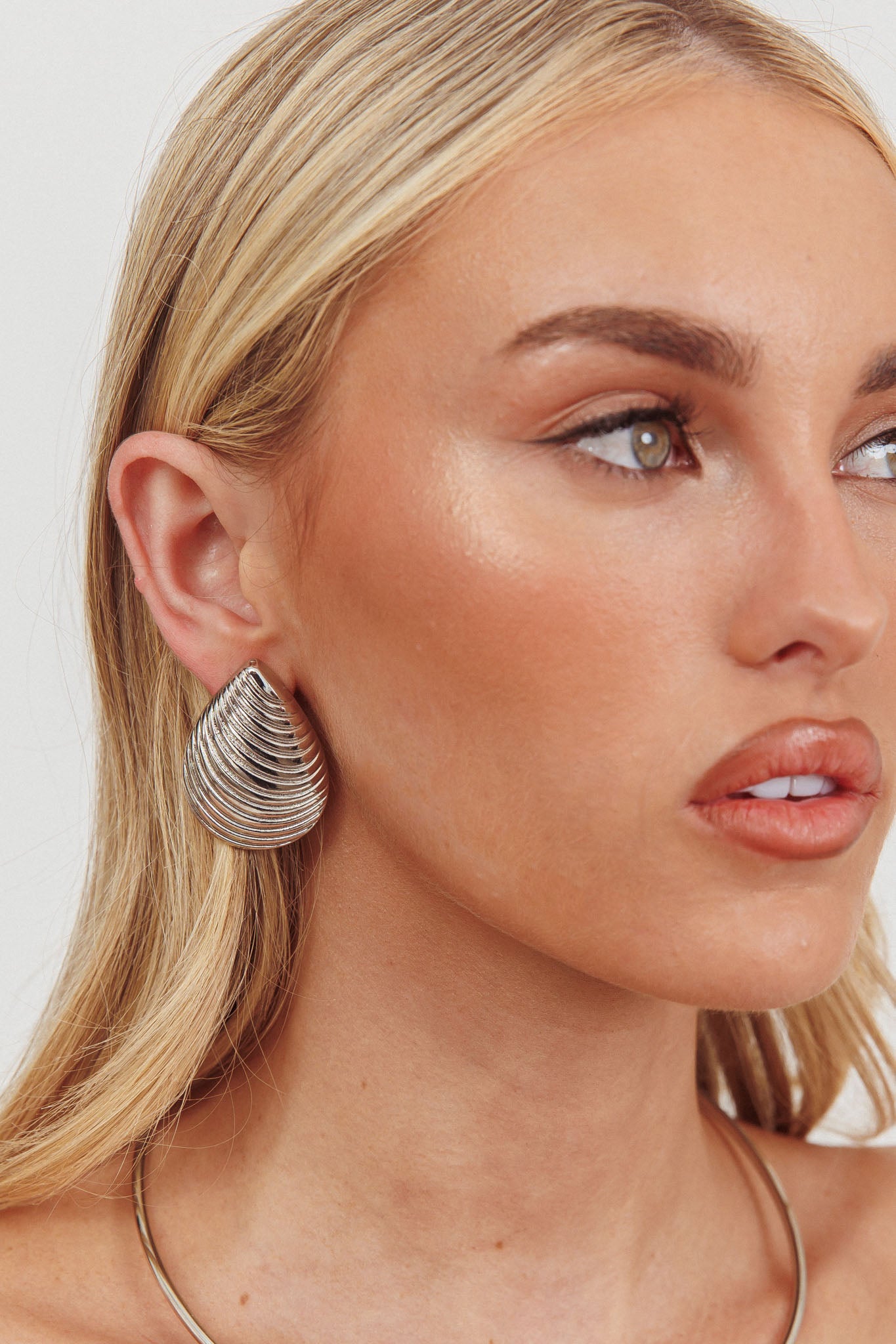 Jacinta Shell Earrings Dark Silver by Selfie Leslie Australia