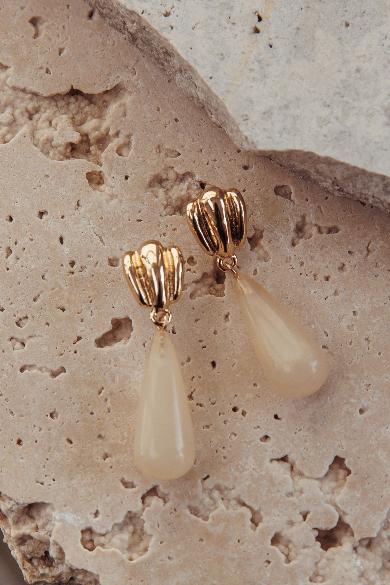 Salem Droplet Earrings Gold/Ivory Tort by Selfie Leslie Australia