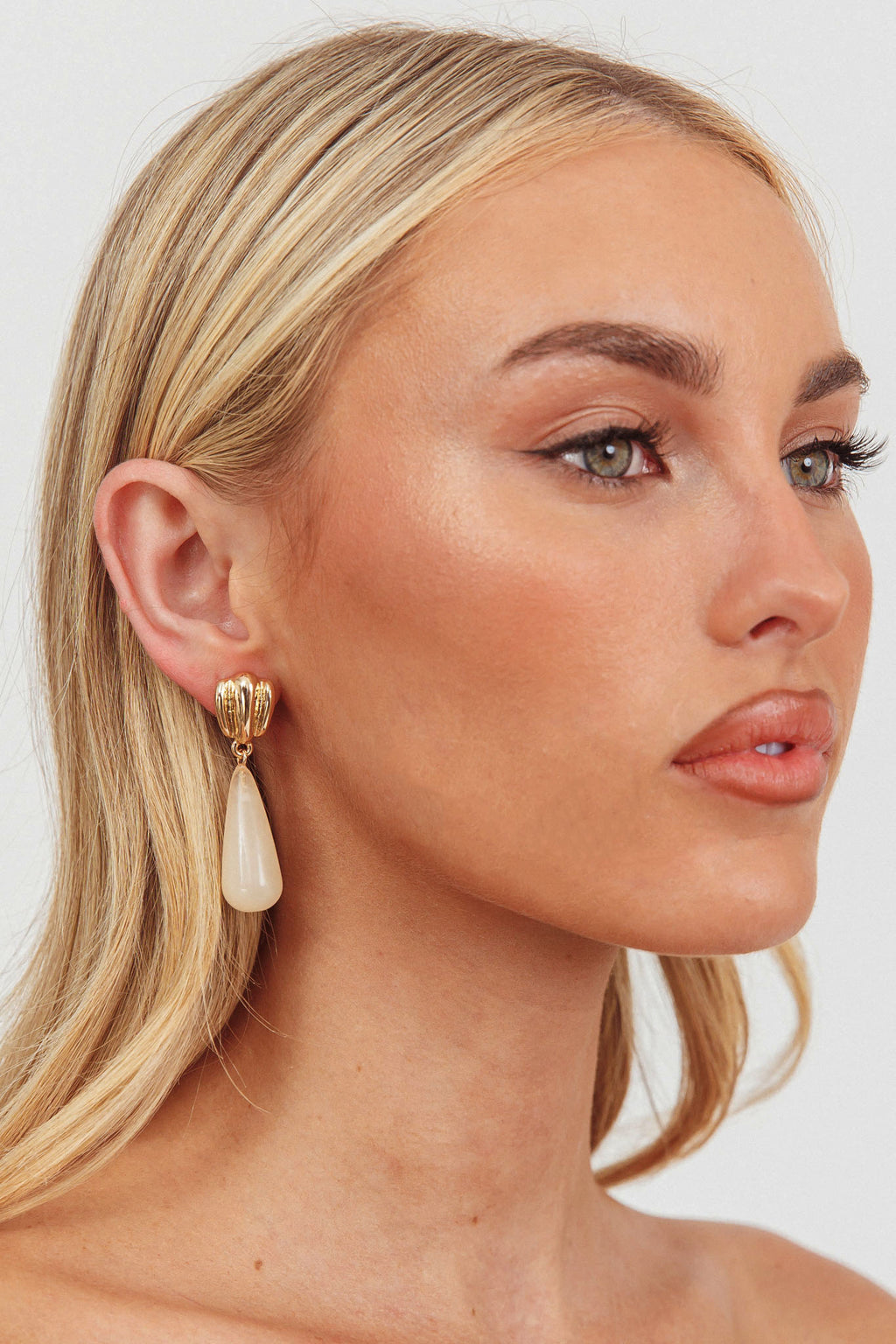 Salem Droplet Earrings Gold/Ivory Tort by Selfie Leslie Australia