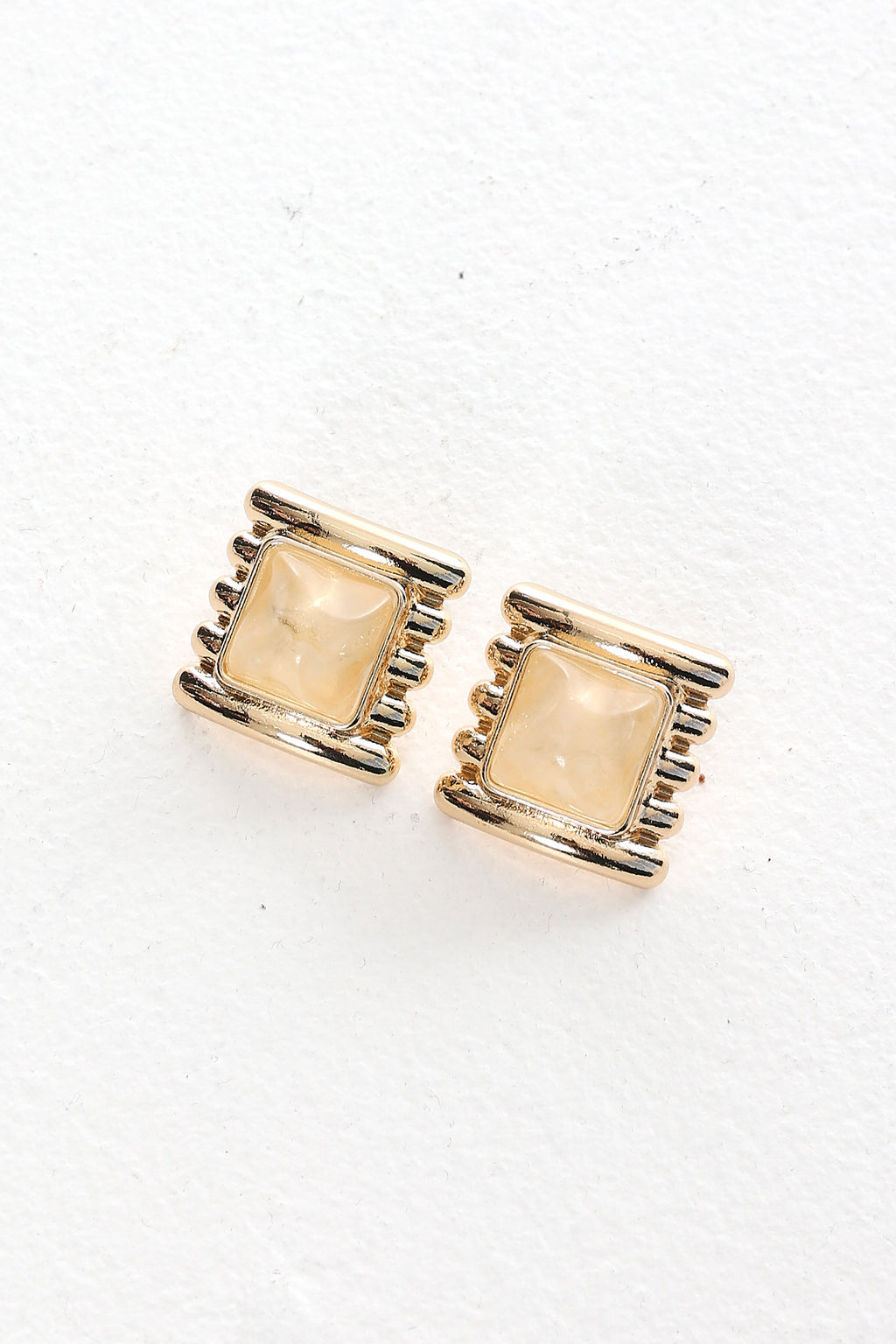 Silvia Geometric Earrings Gold/Ivory Tort by Selfie Leslie Australia