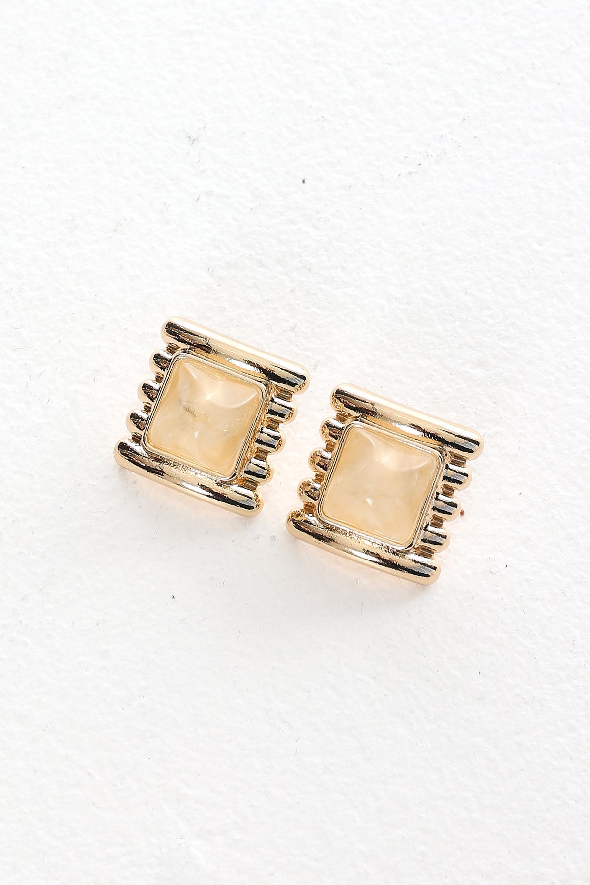 Silvia Geometric Earrings Gold/Ivory Tort by Selfie Leslie Australia