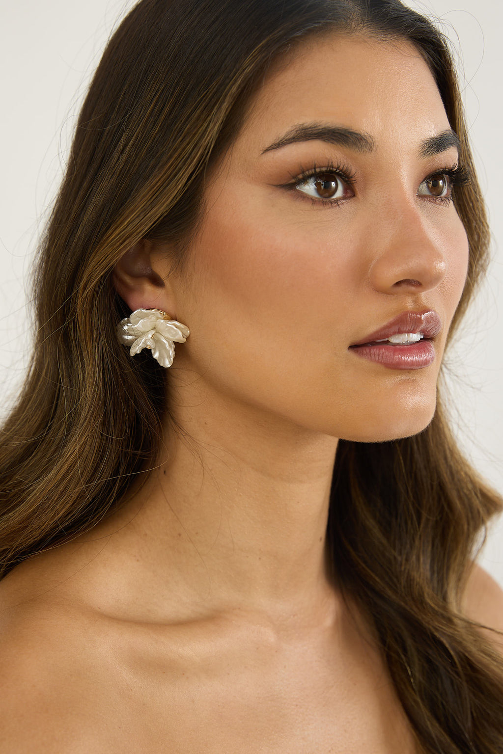 Maxine Orchid Earrings Pearl by Selfie Leslie Australia