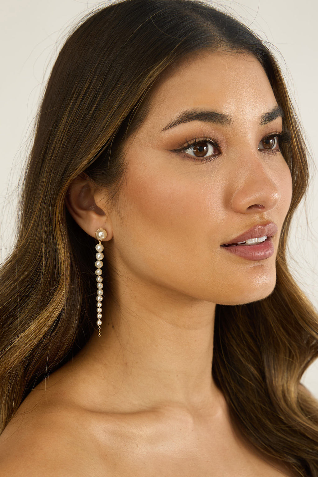 Micha Strand Drop Earrings Pearl by Selfie Leslie Australia