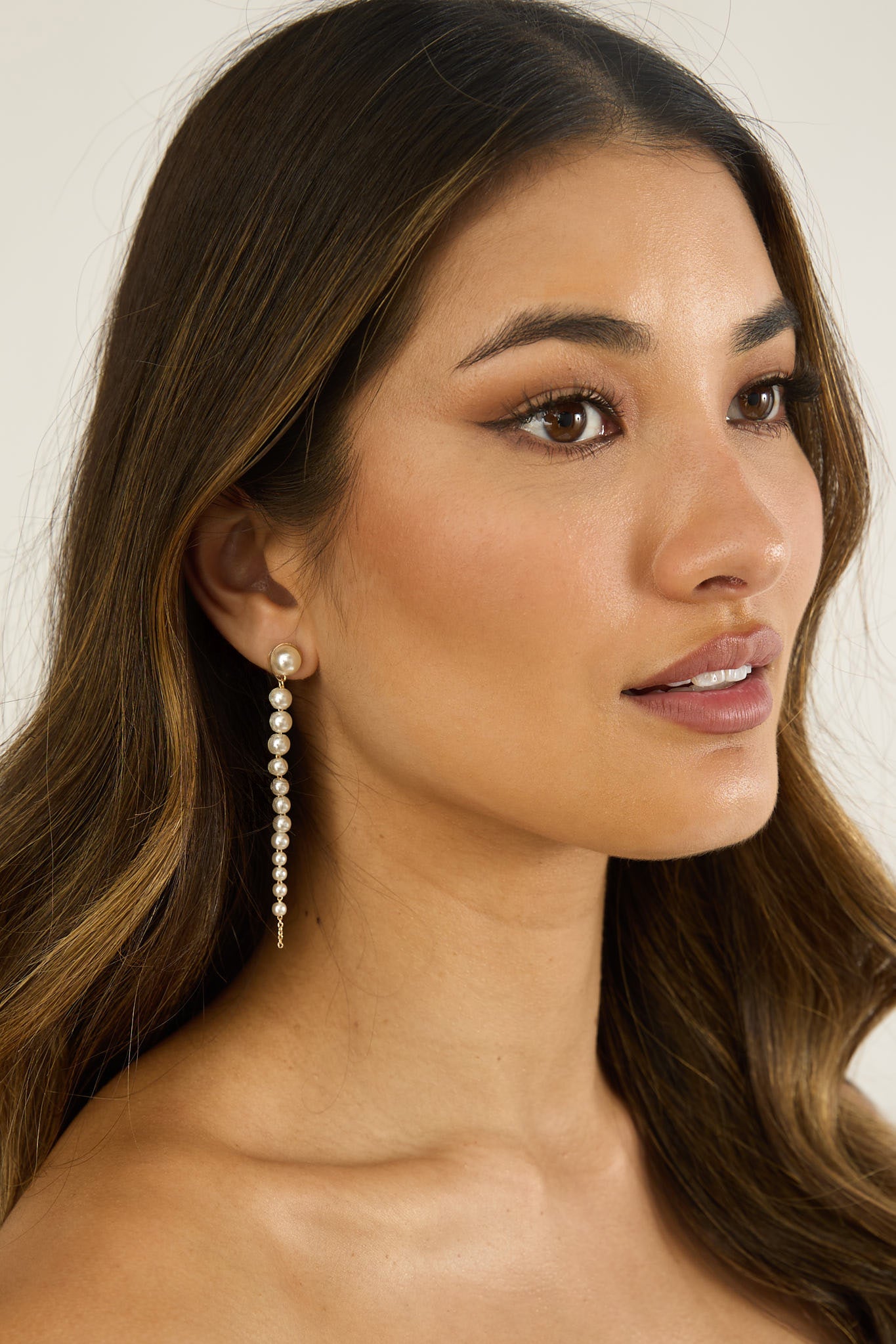 Micha Strand Drop Earrings Pearl by Selfie Leslie Australia