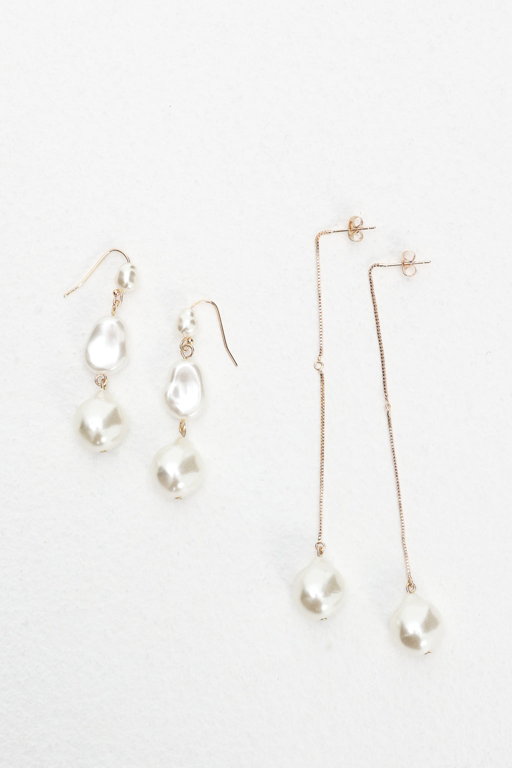 Ninette Faux Pearl Droplet Earrings Gold/Pearl by Selfie Leslie Australia