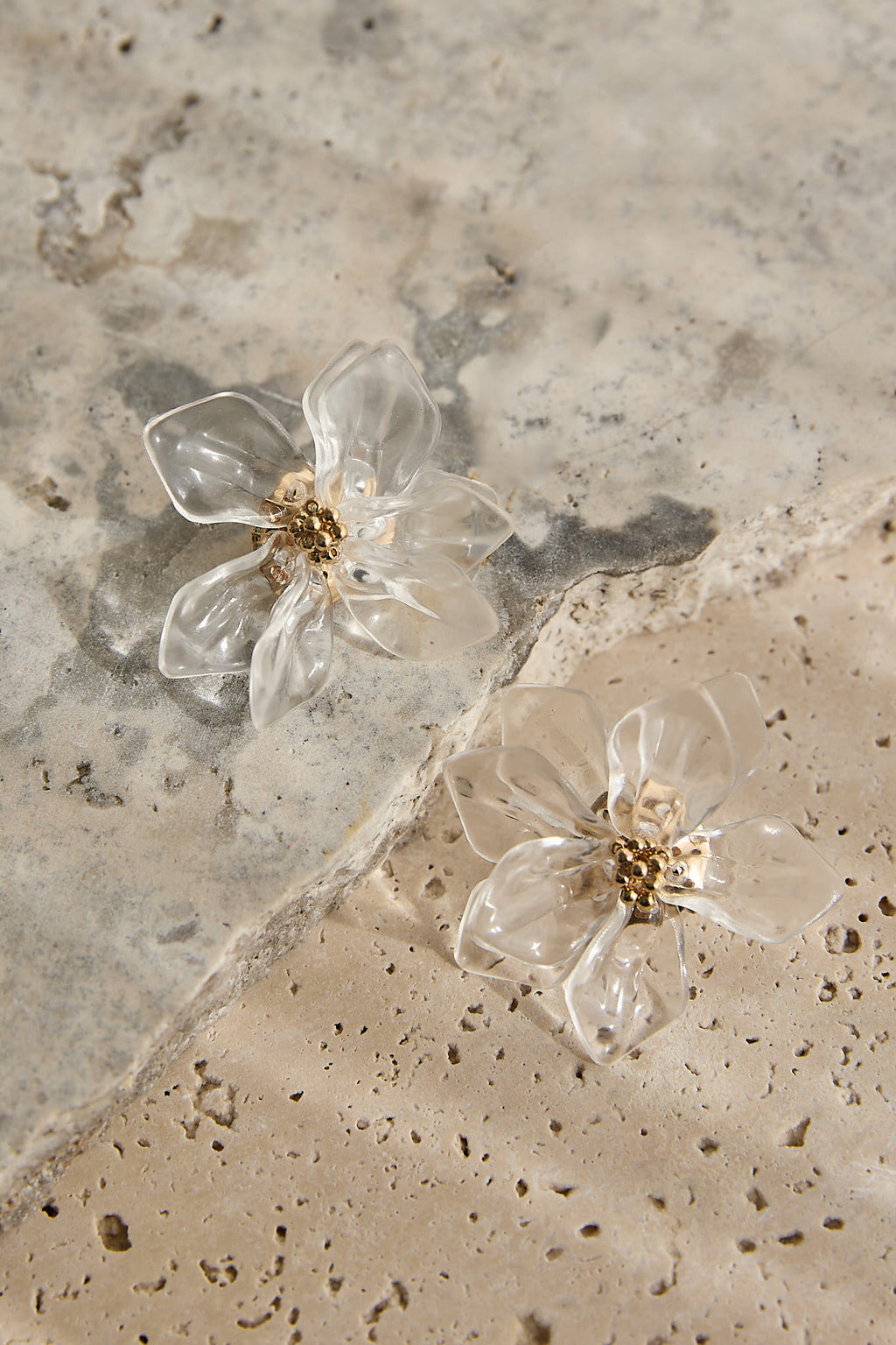 Monika Acrylic Flower Earrings Clear by Selfie Leslie Australia