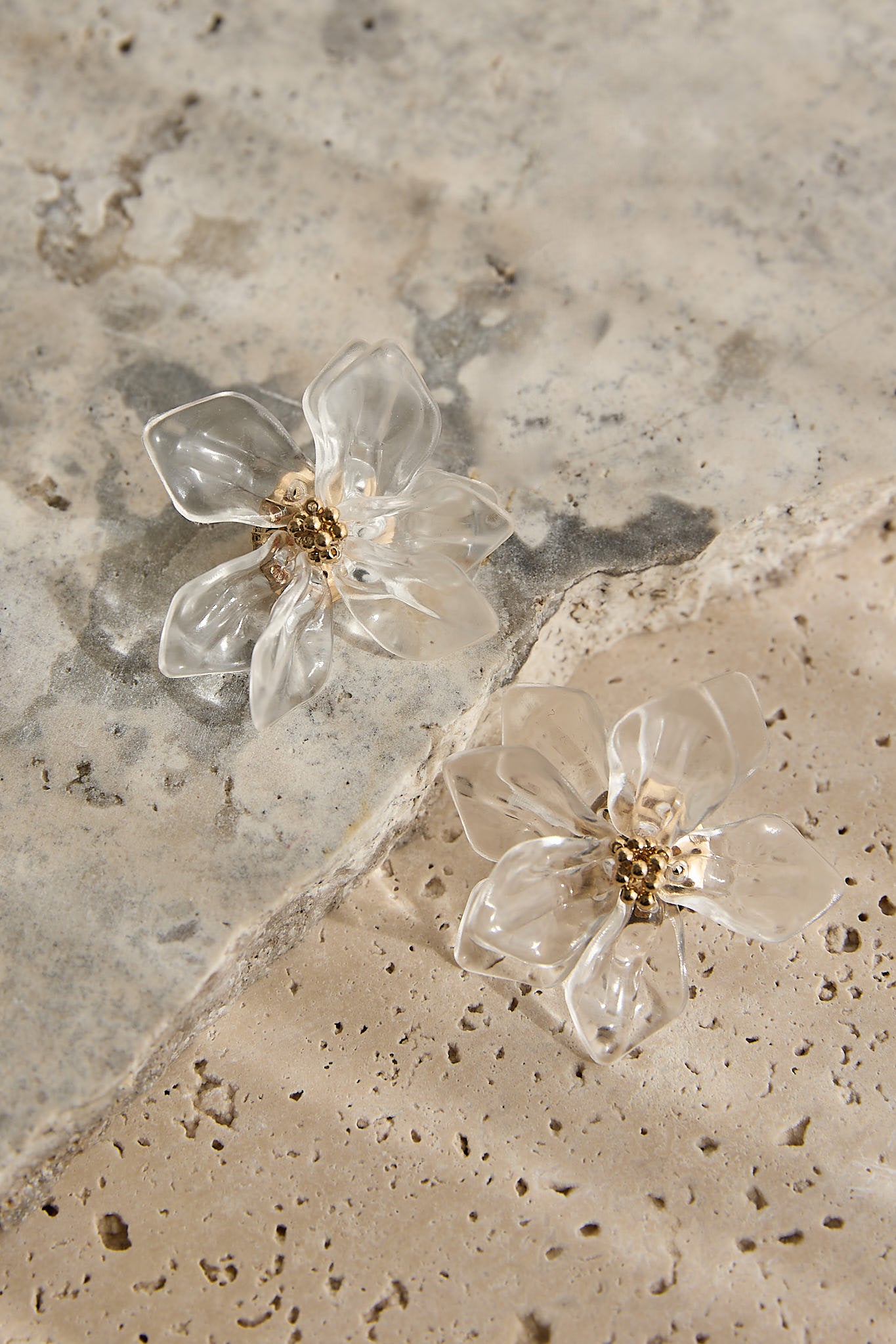 Monika Acrylic Flower Earrings Clear by Selfie Leslie Australia