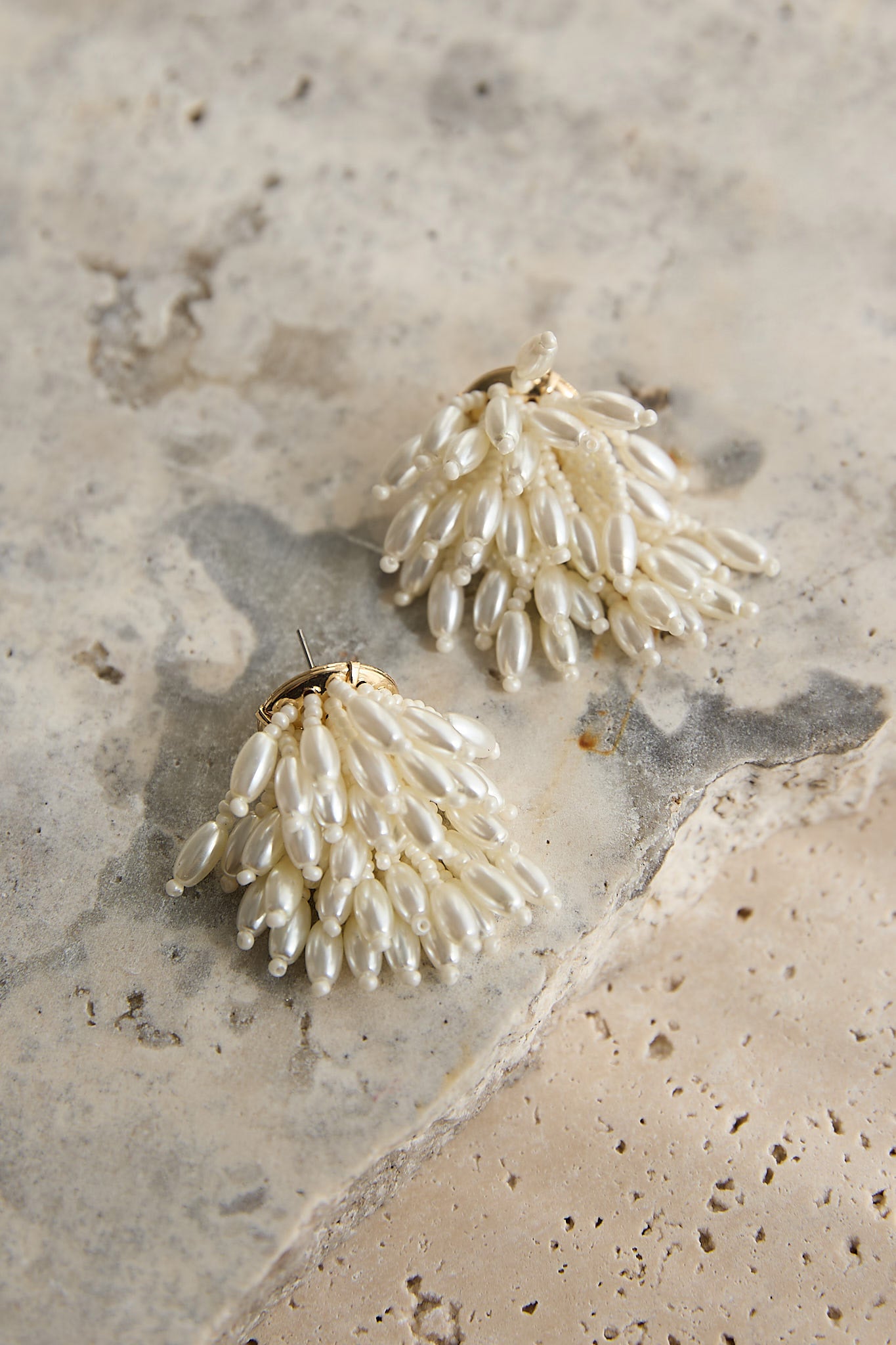 Rayn Cluster Earrings Pearl by Selfie Leslie Australia