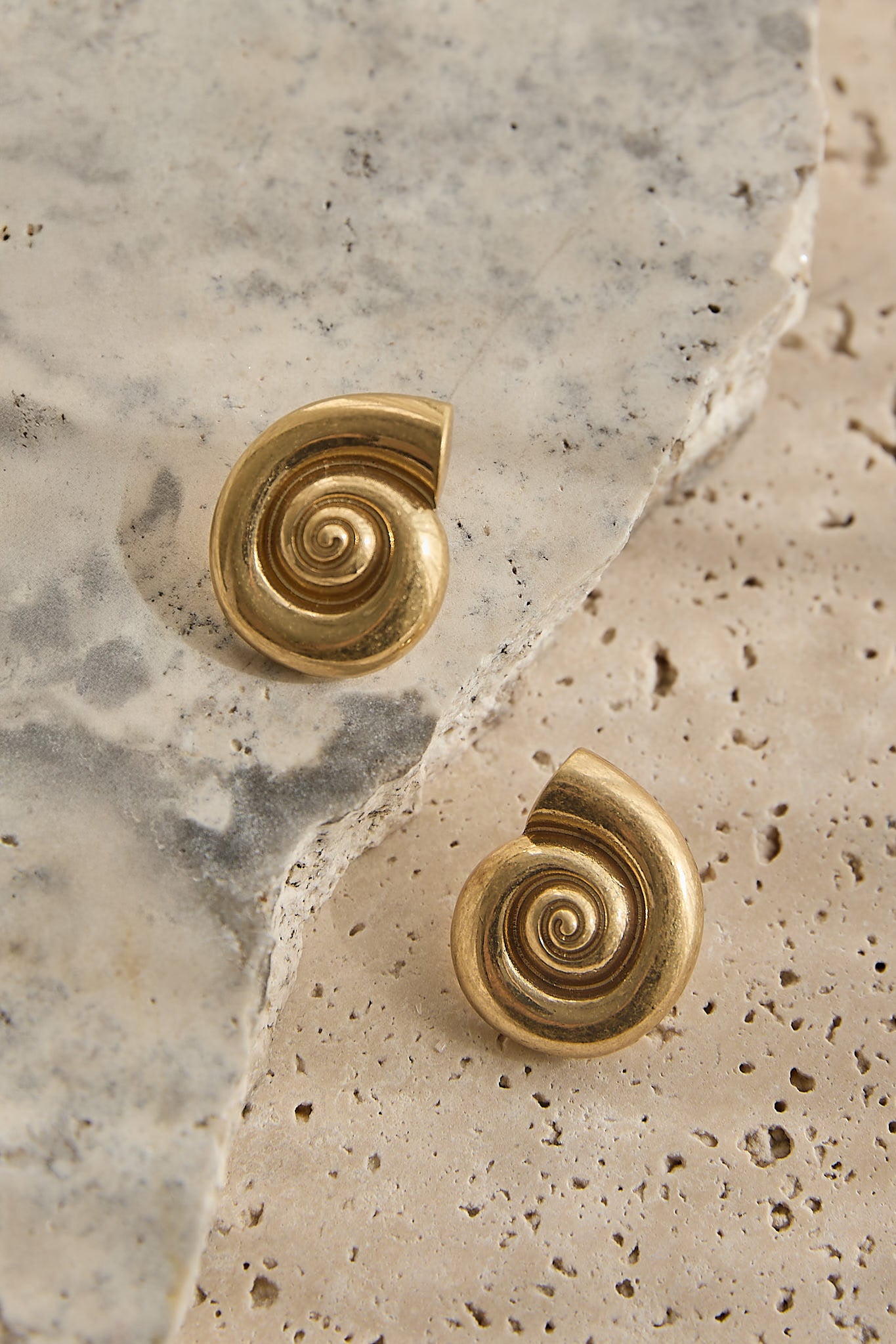 Noxelle Spiral Shell Earrings Gold by Selfie Leslie Australia