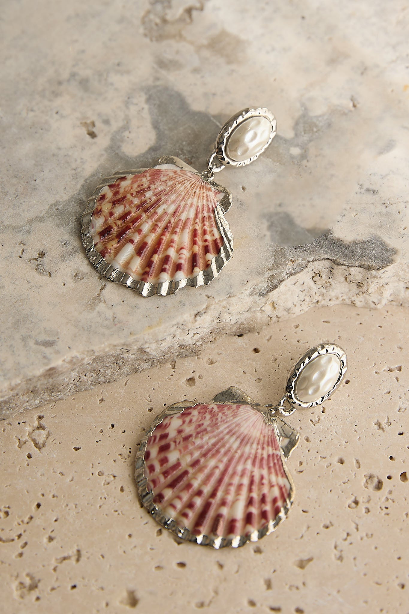 Dusti Pearl Drop Earrings Pink Shell by Selfie Leslie Australia