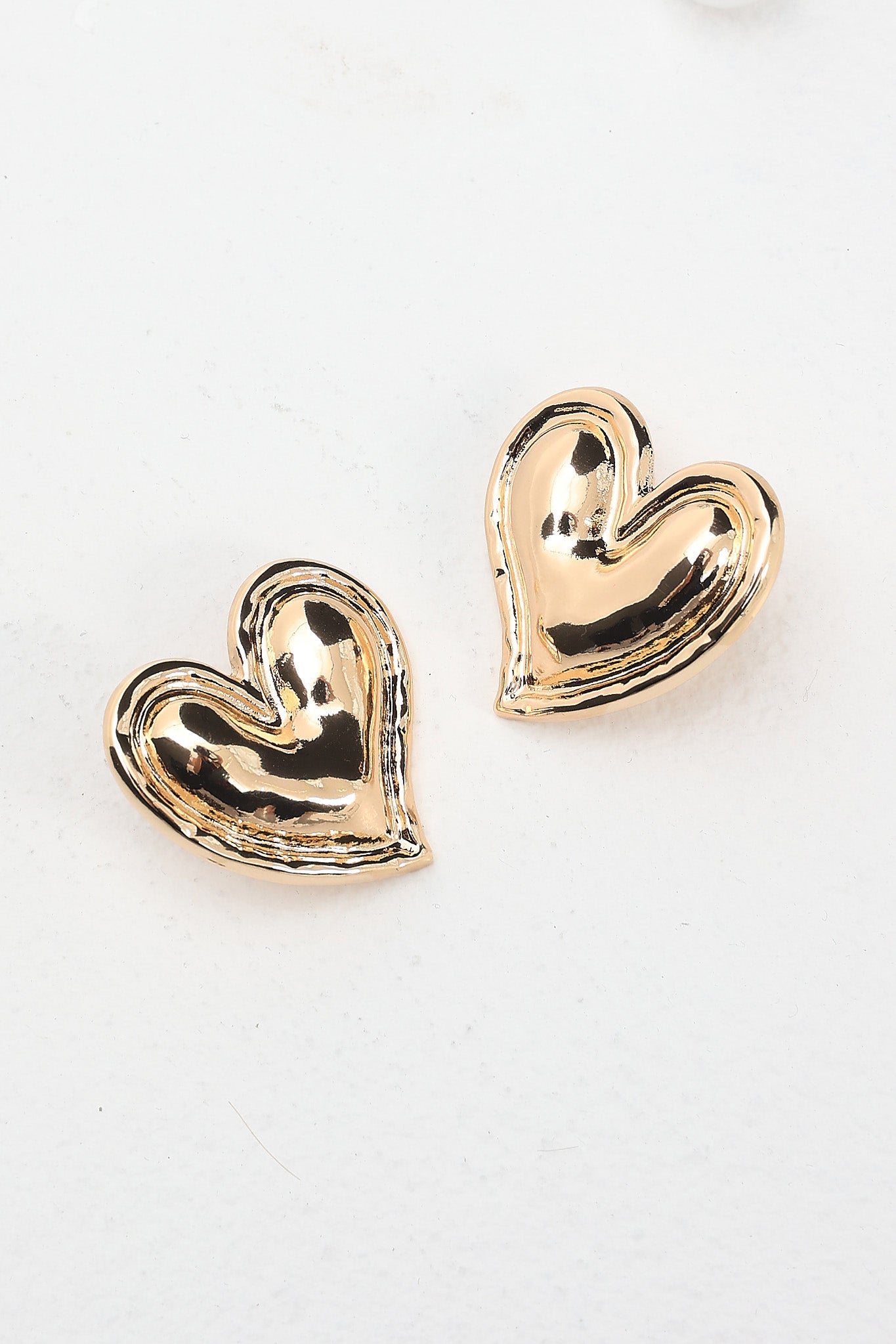 All My Love Heart Earrings Gold by Selfie Leslie Australia