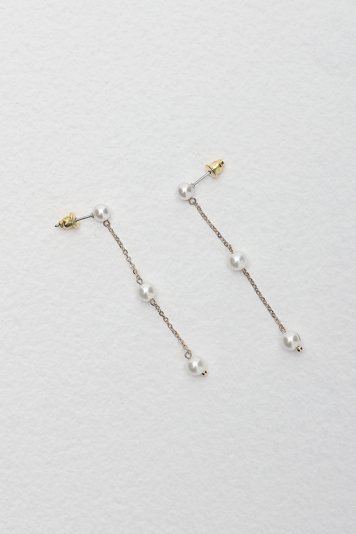 Ophir Chain Drop Earrings Gold Pearl by Selfie Leslie Australia